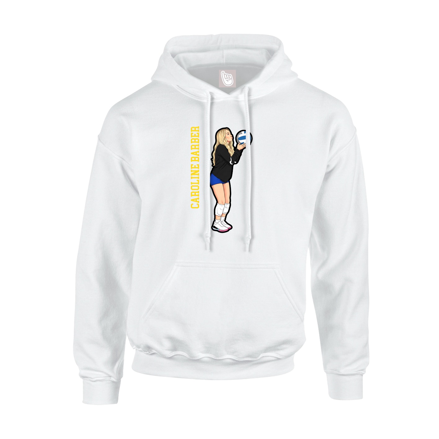 Youth Hoodie — Name Vertical in White