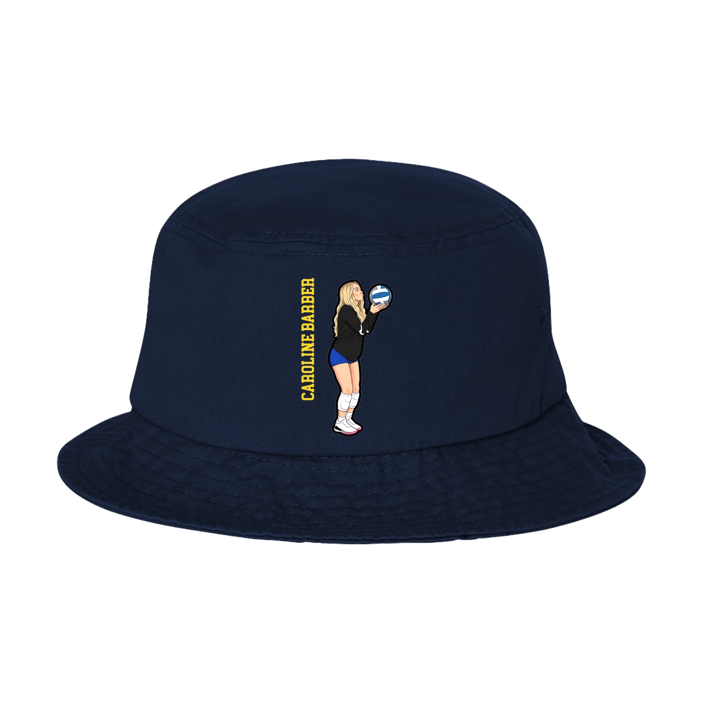 Bucket Cap — Name Vertical in Navy