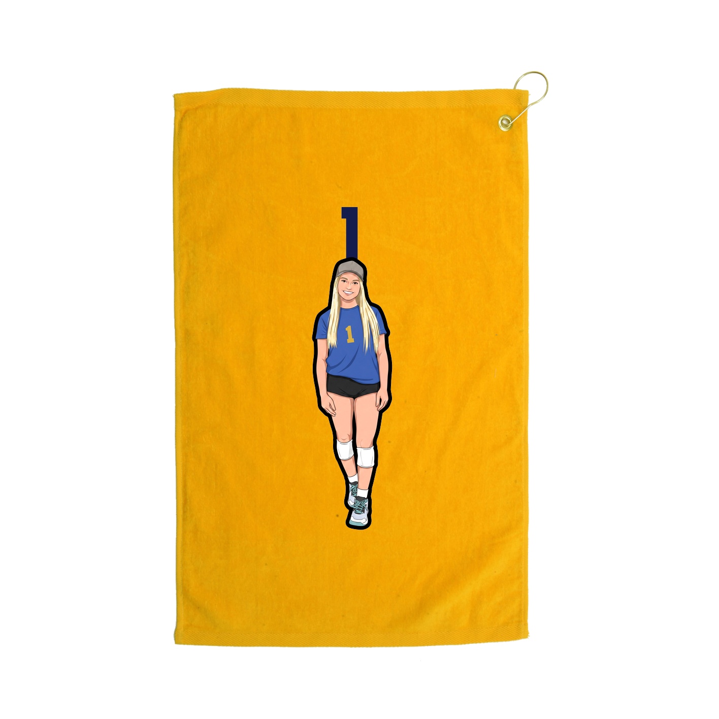 Golf Towel — Number Top in Gold