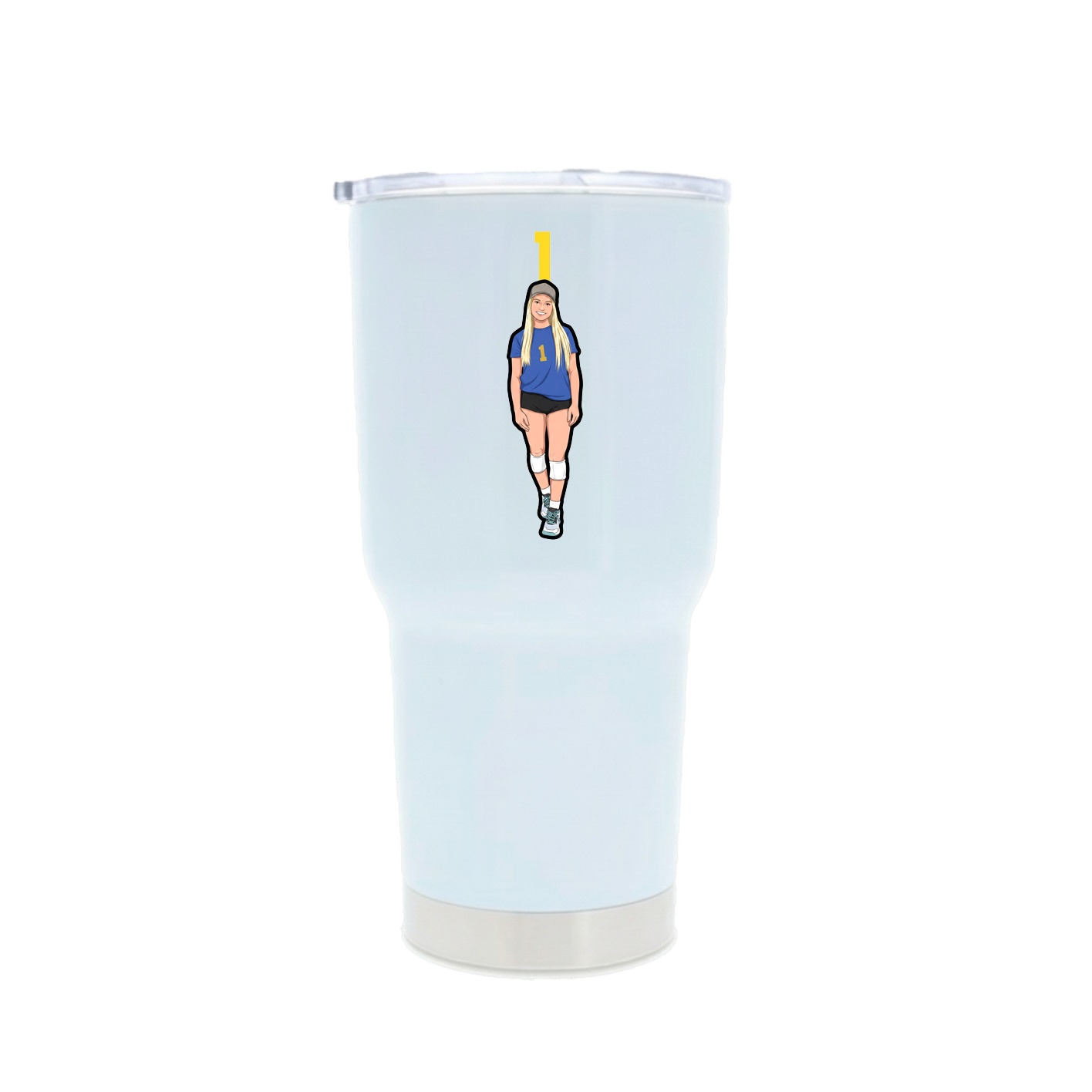 30oz Stainless Steel Tumbler — Number Top in White