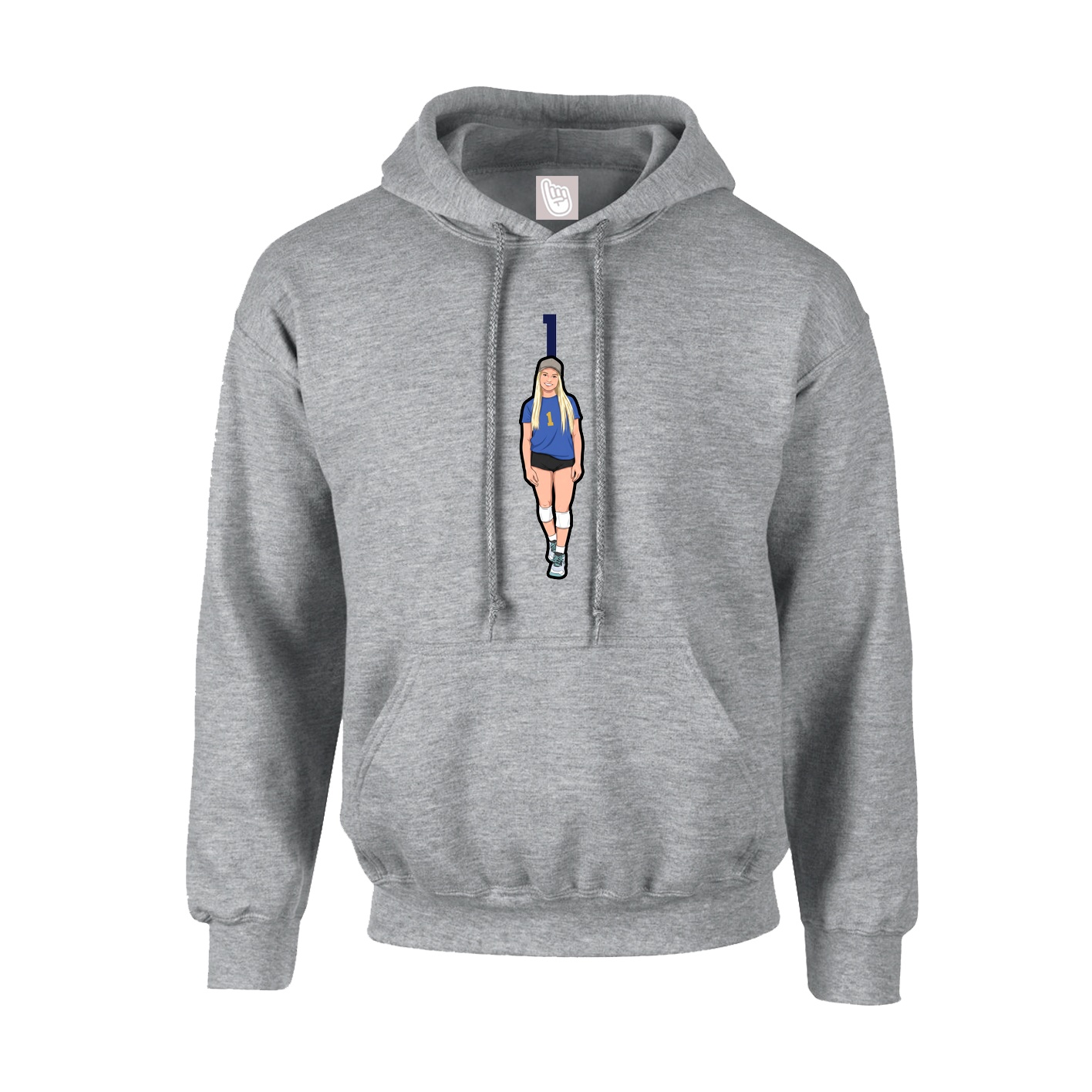 Hoodie — Number Top in Grey