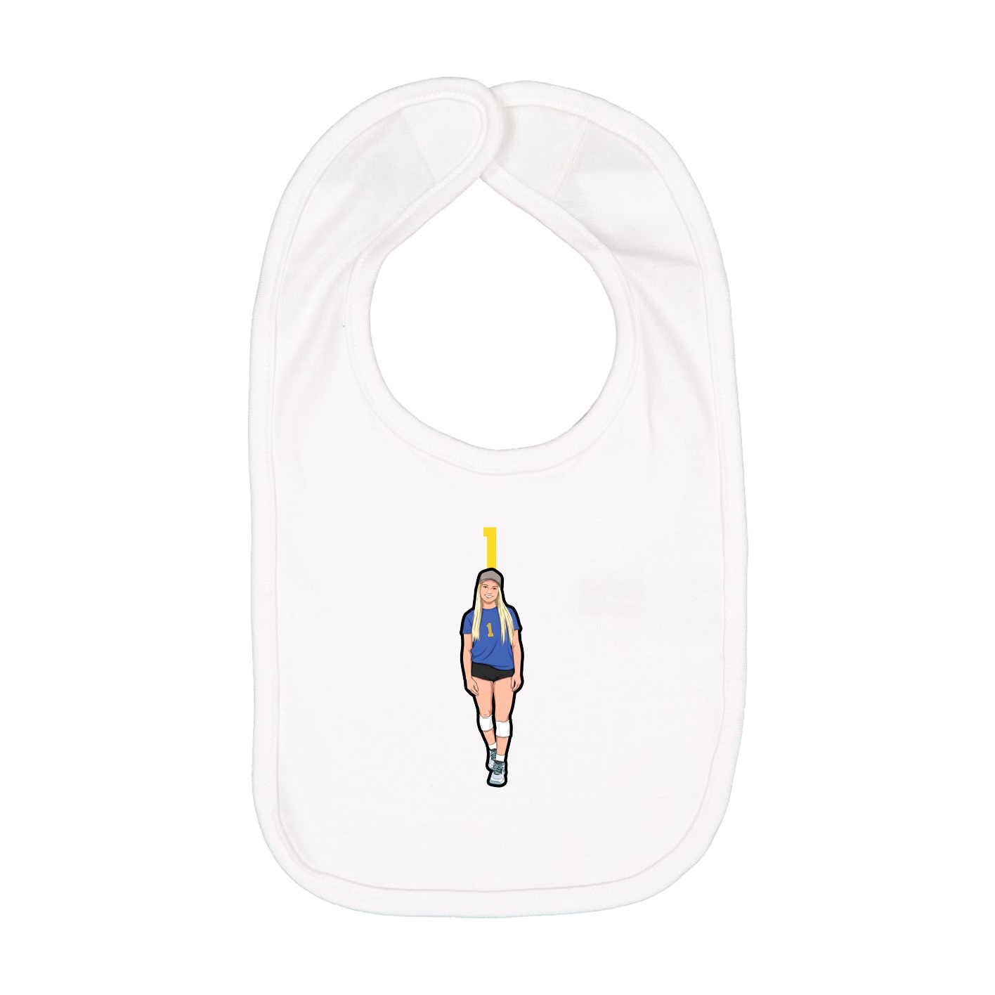 Infant Bib — Number Top in White