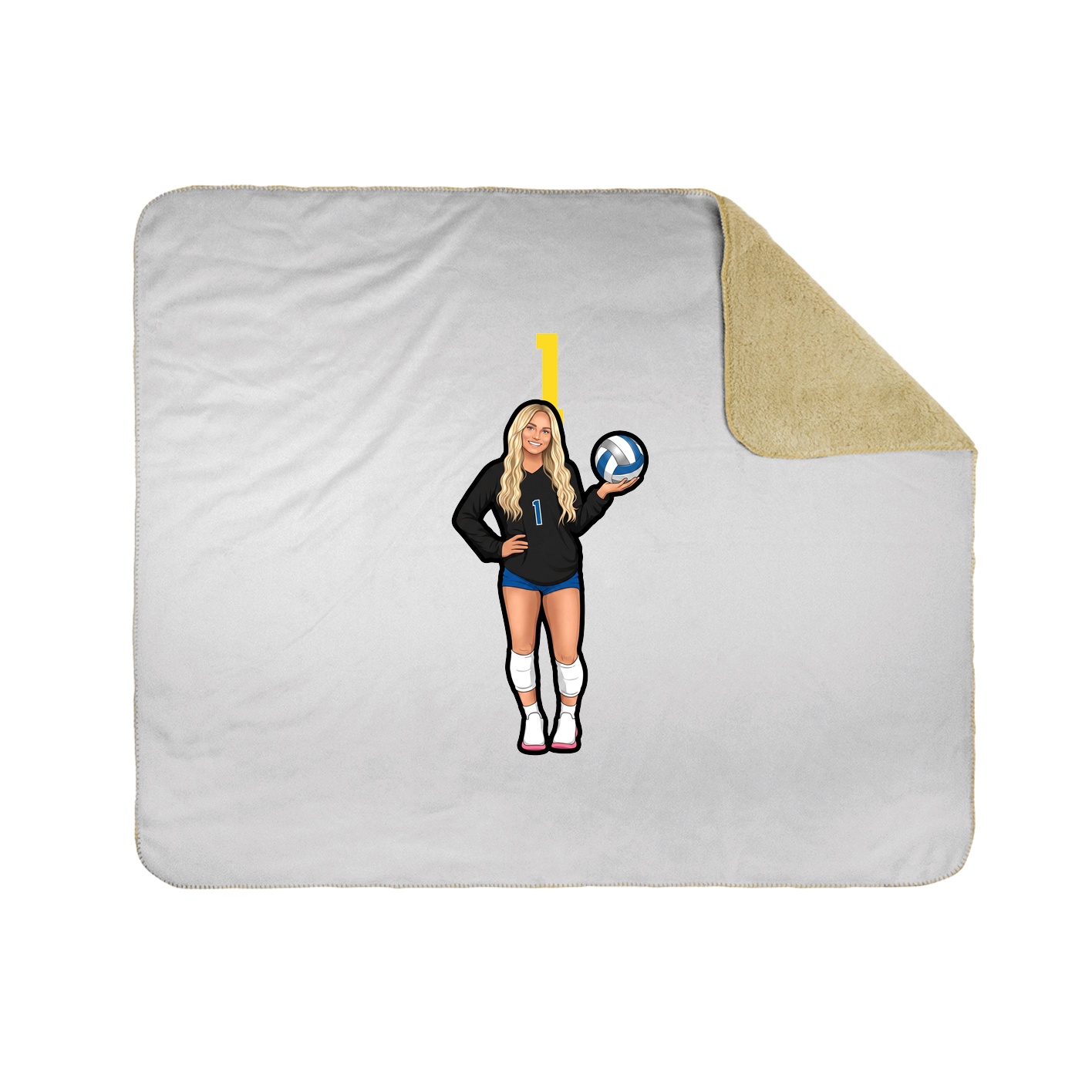 Throw Blanket — Number Top in White