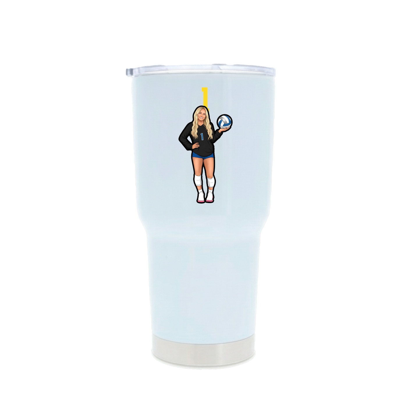 30oz Stainless Steel Tumbler — Number Top in White