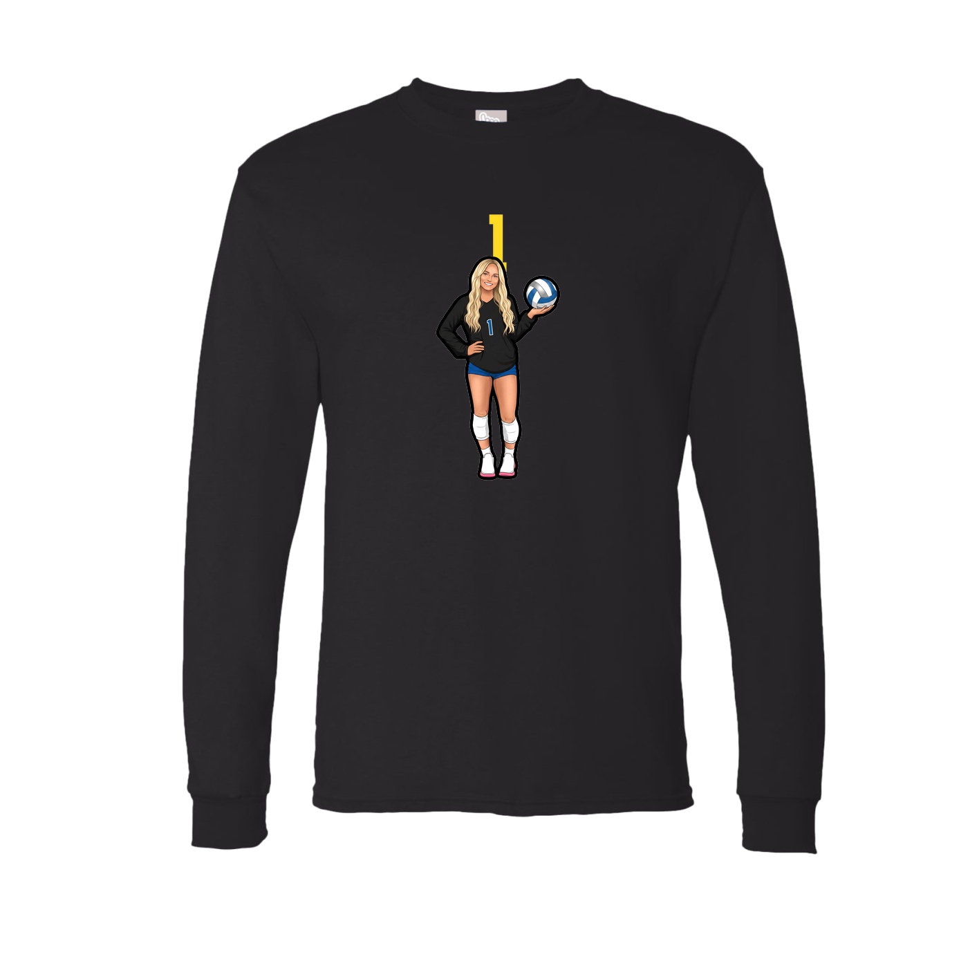 Long Sleeve Tee — Number Top in Black