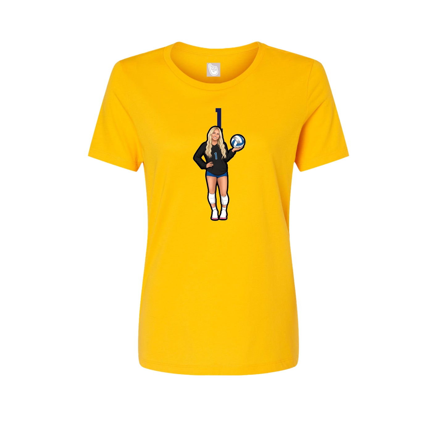Womens Tee — Number Top in Gold