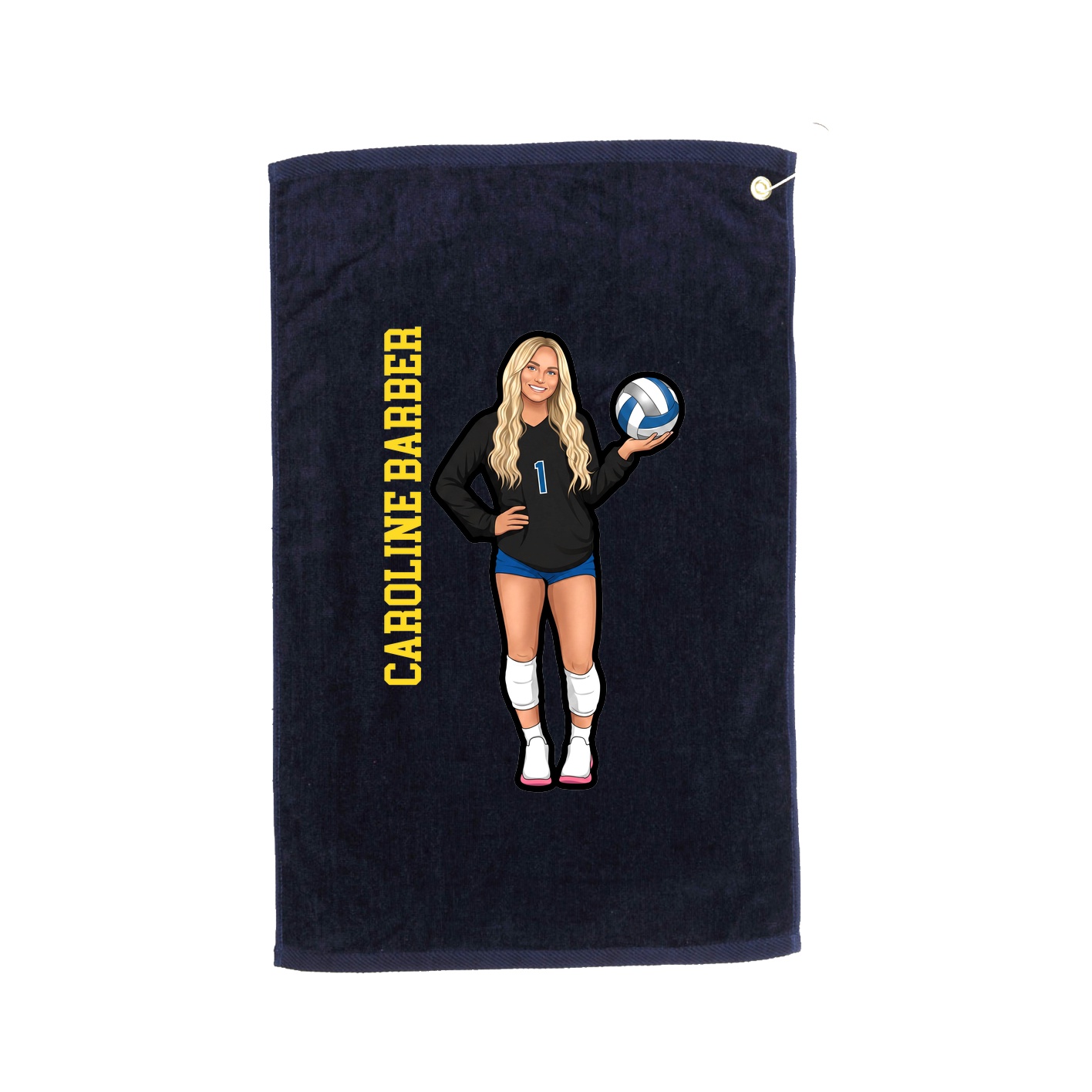 Golf Towel — Name Vertical in Navy