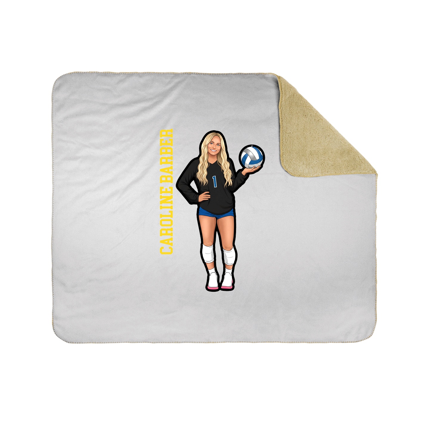 Throw Blanket — Name Vertical in White