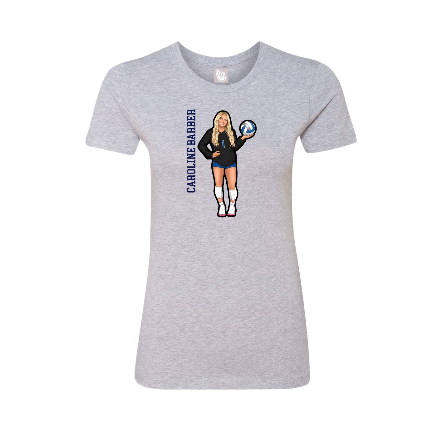 Womens Tee — Name Vertical in Grey