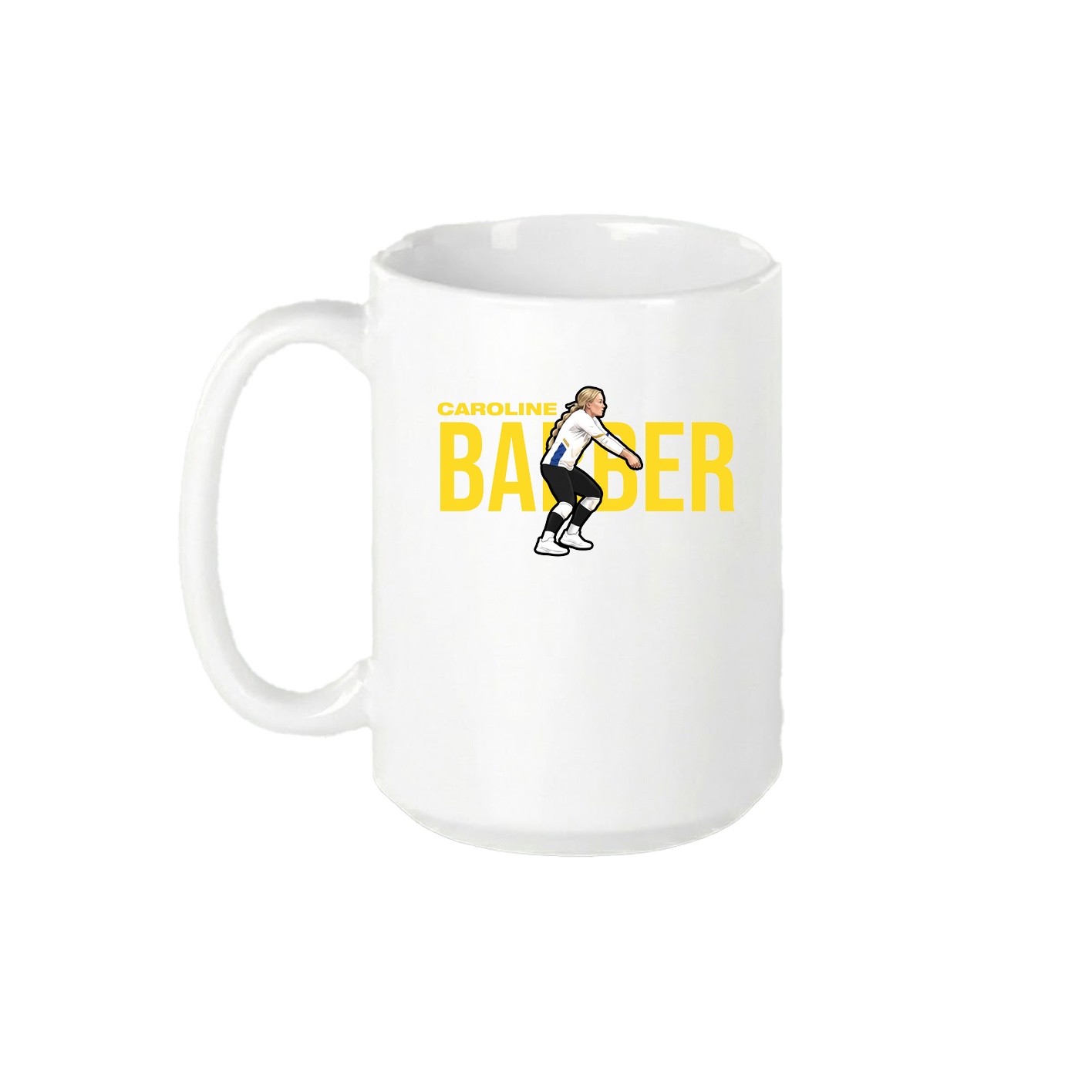 15oz Coffee Mug — Player Name in White