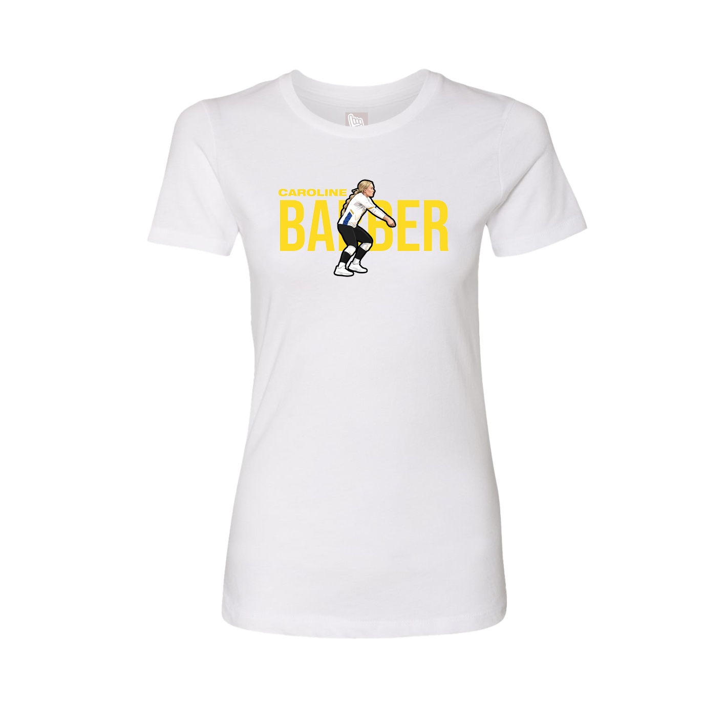 Fitted Women's Tee — Player Name in White