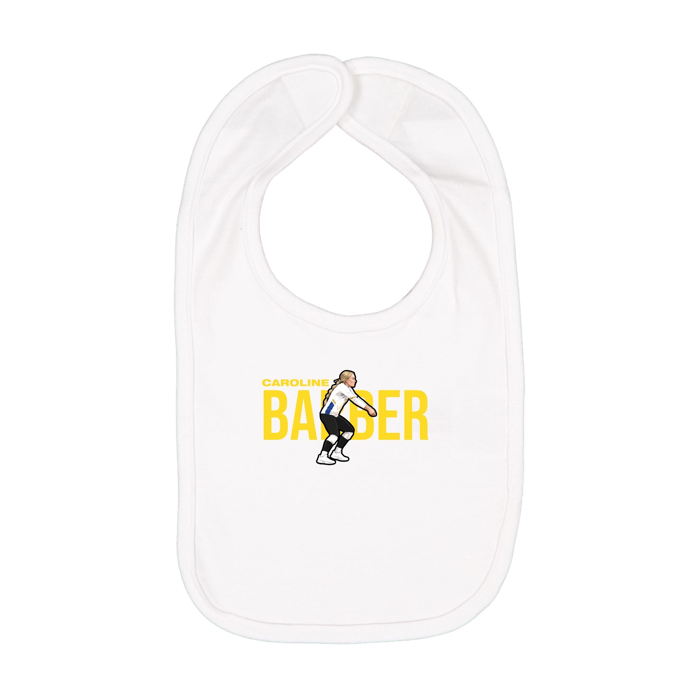 Infant Bib — Player Name in White