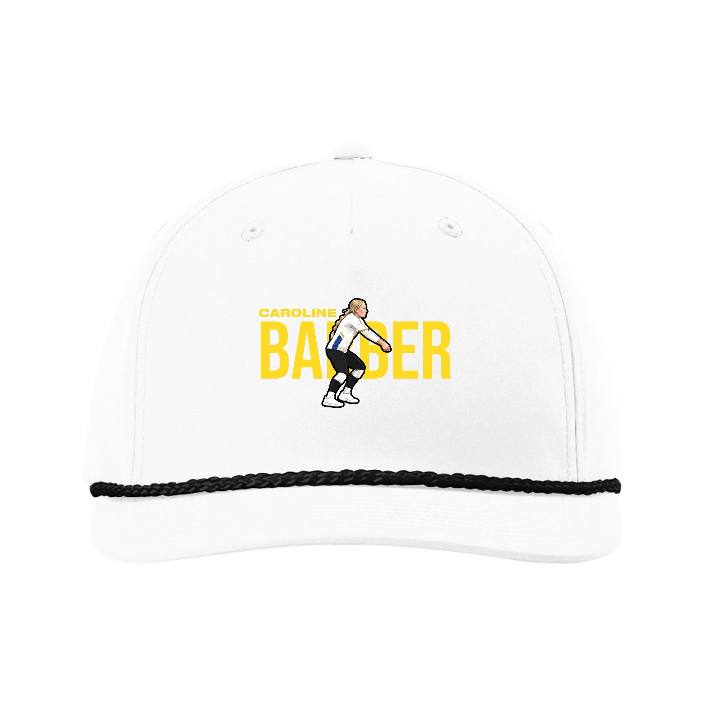 Five-Panel Classic Rope Cap — Player Name in White