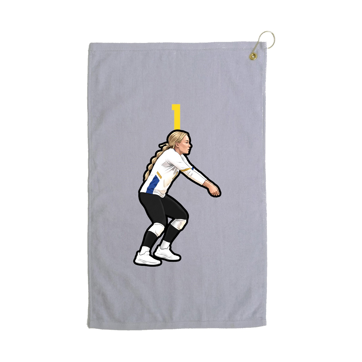 Golf Towel — Number Top in Grey