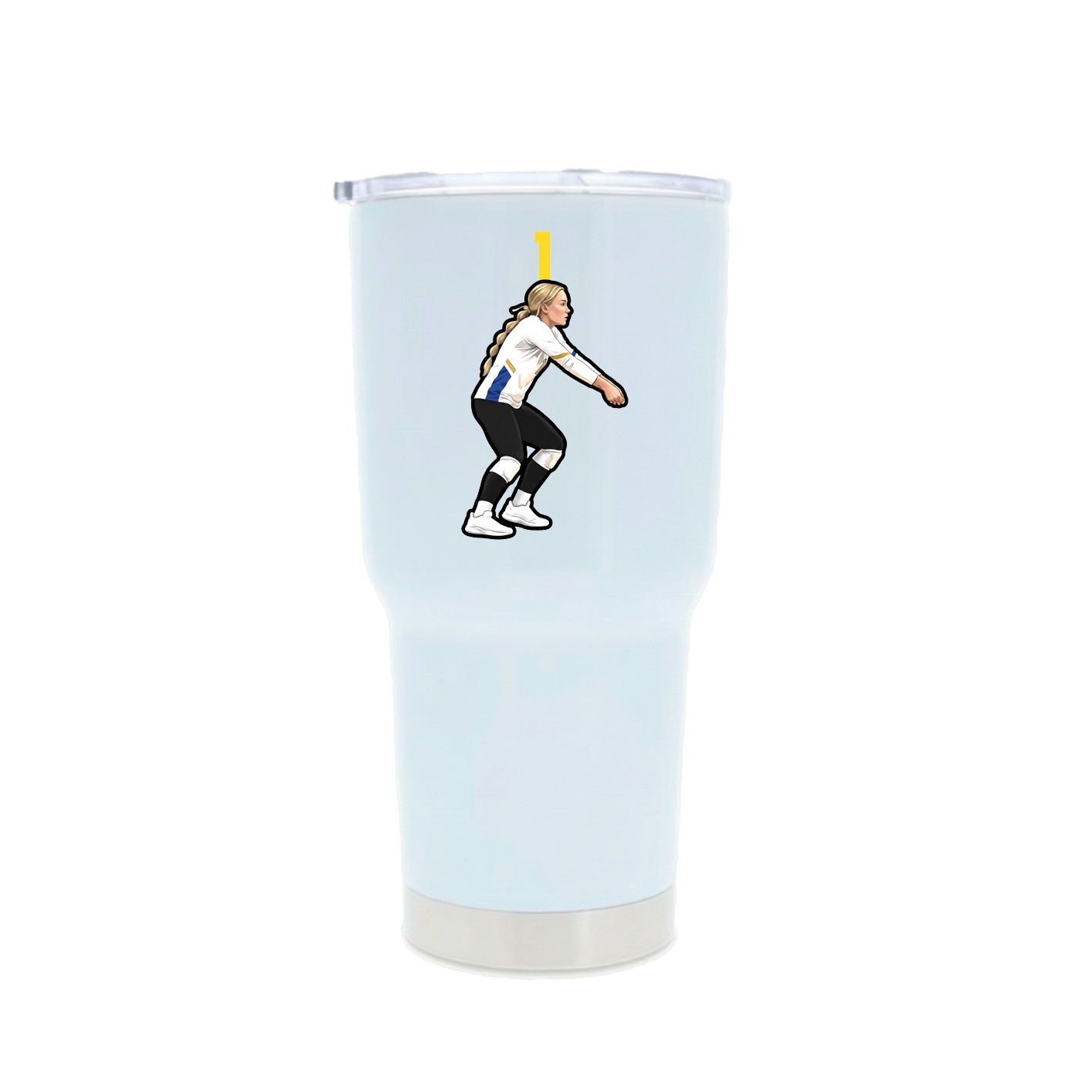 30oz Stainless Steel Tumbler — Number Top in White