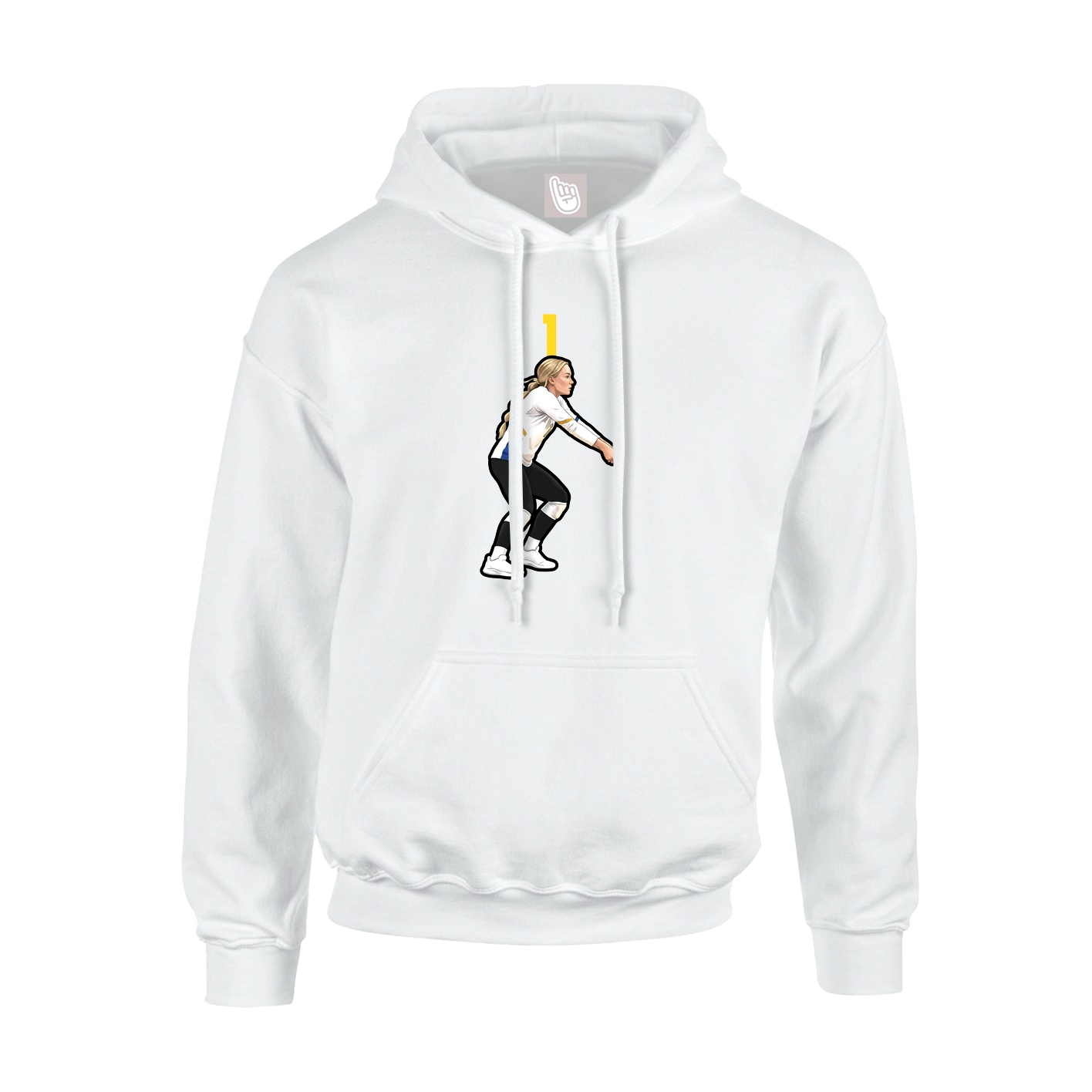 Youth Hoodie — Number Top in White