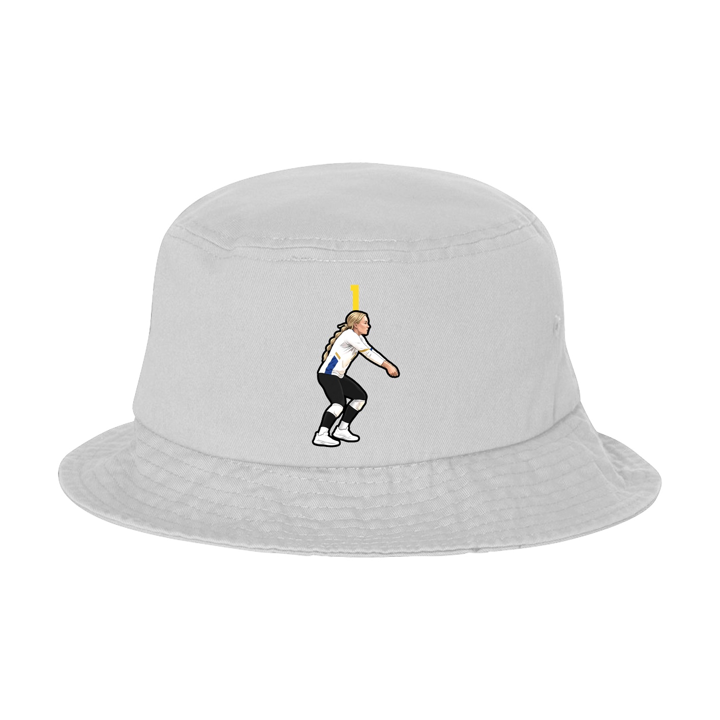 Bucket Cap — Number Top in White
