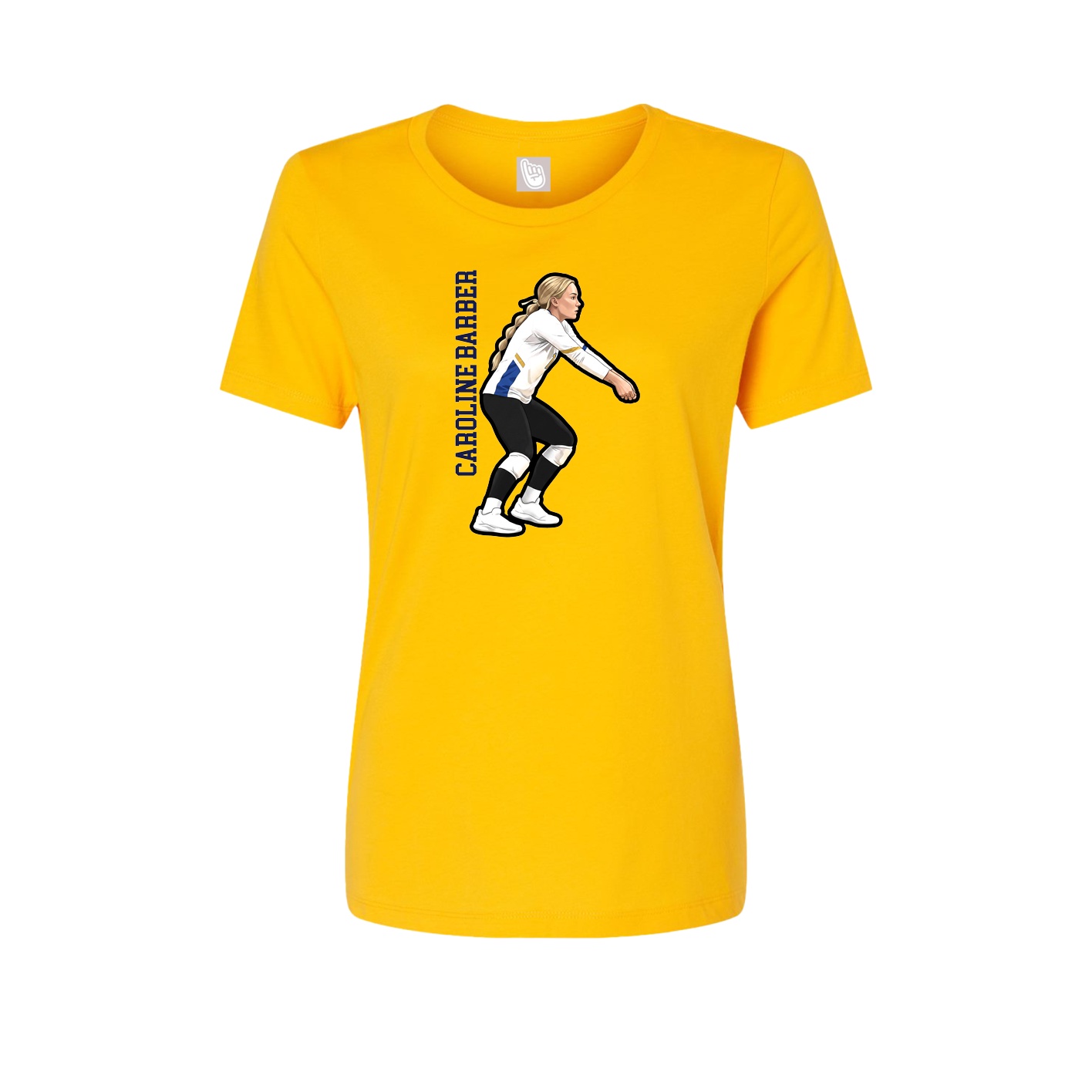 Fitted Women's Tee — Name Vertical in Gold