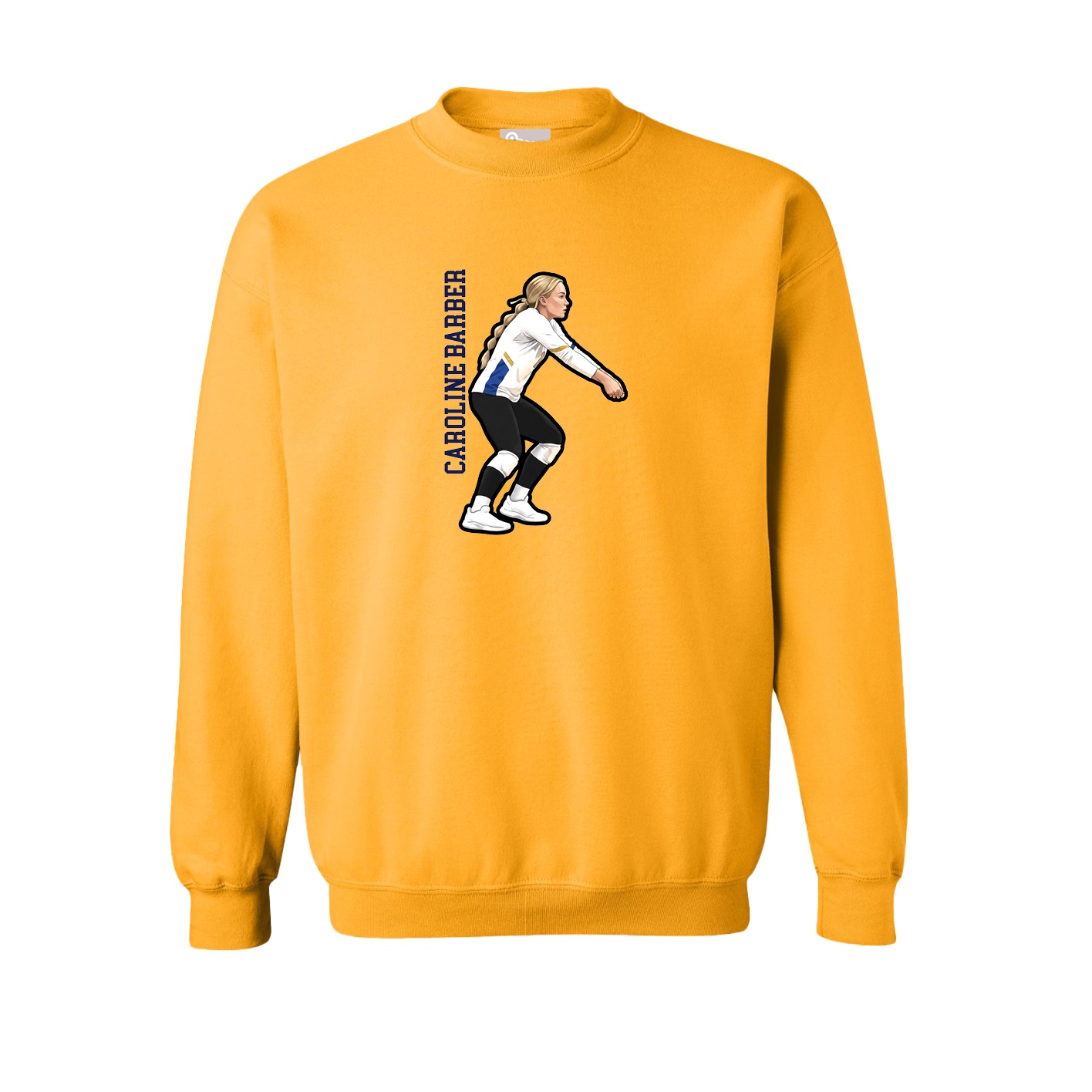 Fleece Crew — Name Vertical in Gold