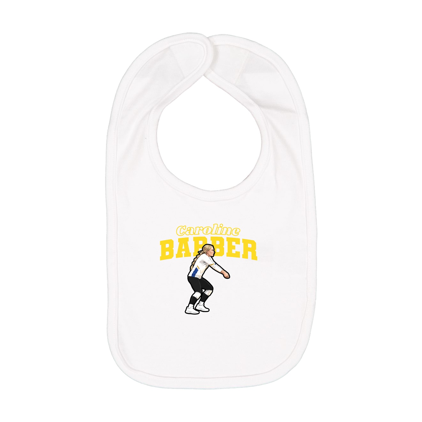 Infant Bib — Name Arch in White