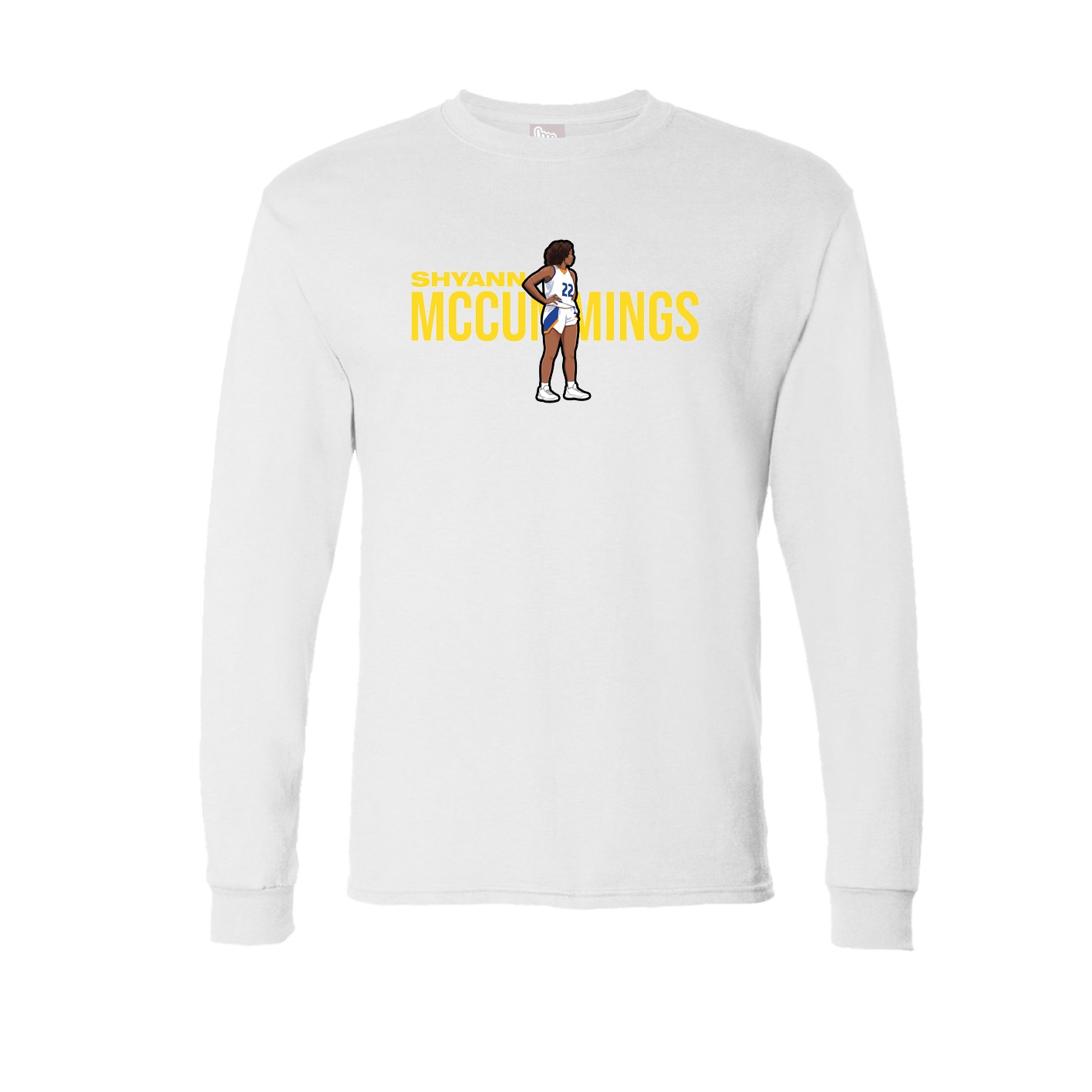 Long Sleeve Tee — Player Name in White
