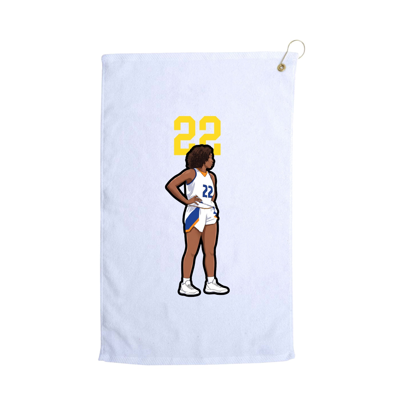 Golf Towel — Number Top in White