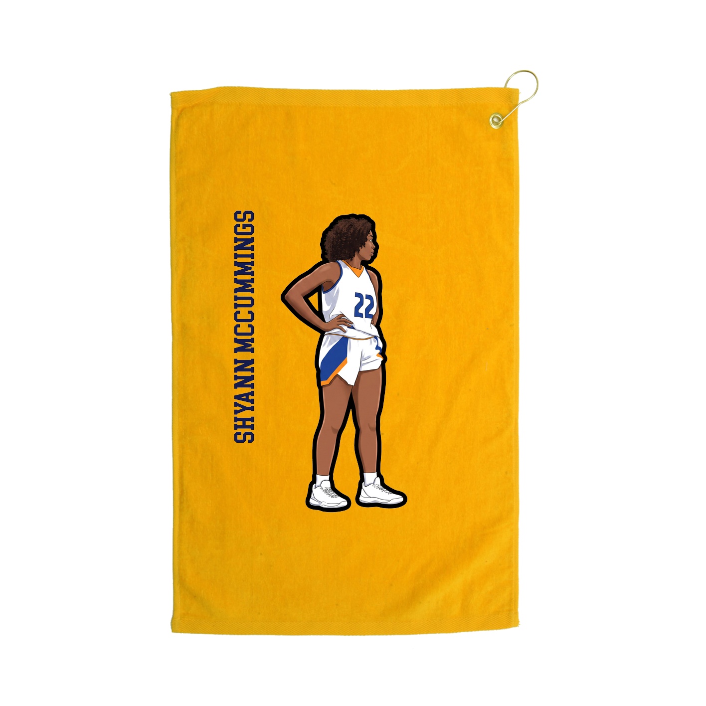 Golf Towel — Name Vertical in Gold