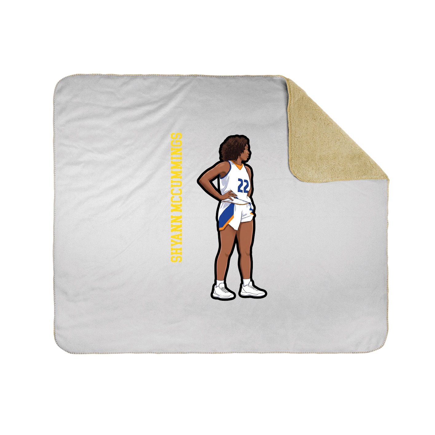 Throw Blanket — Name Vertical in White