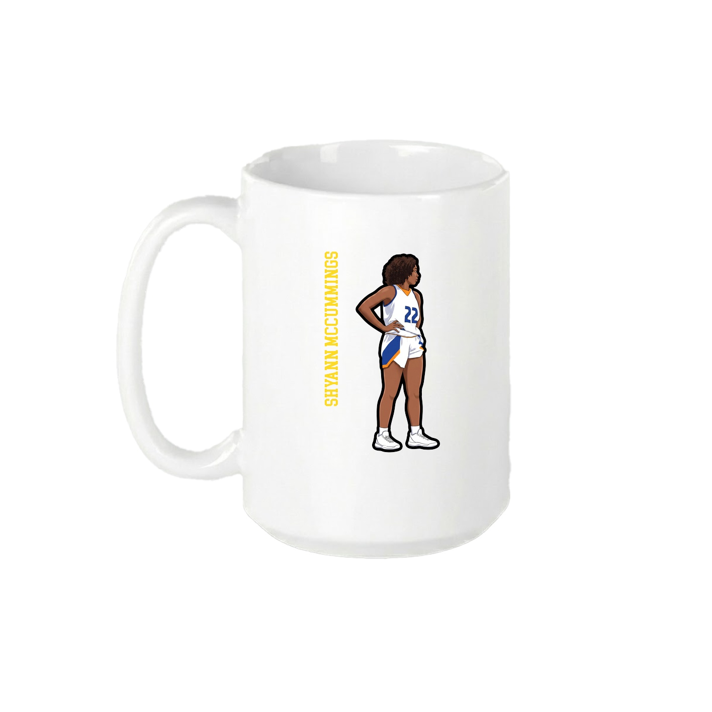 15oz Coffee Mug — Name Vertical in White