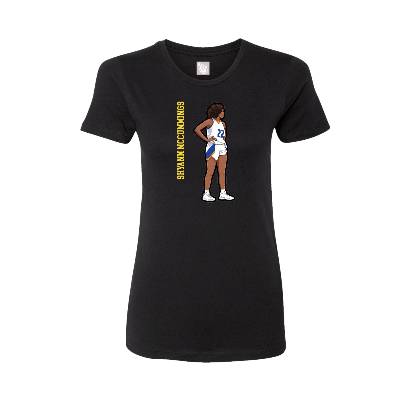 Fitted Women's Tee — Name Vertical in Black