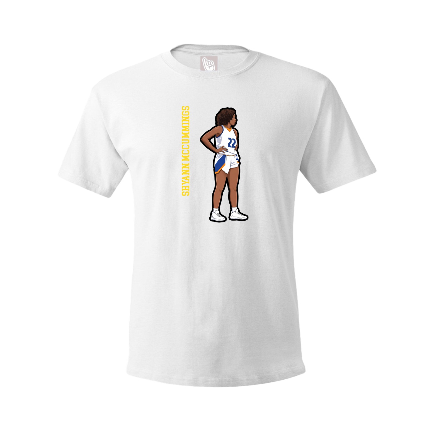 Youth Tee — Name Vertical in White