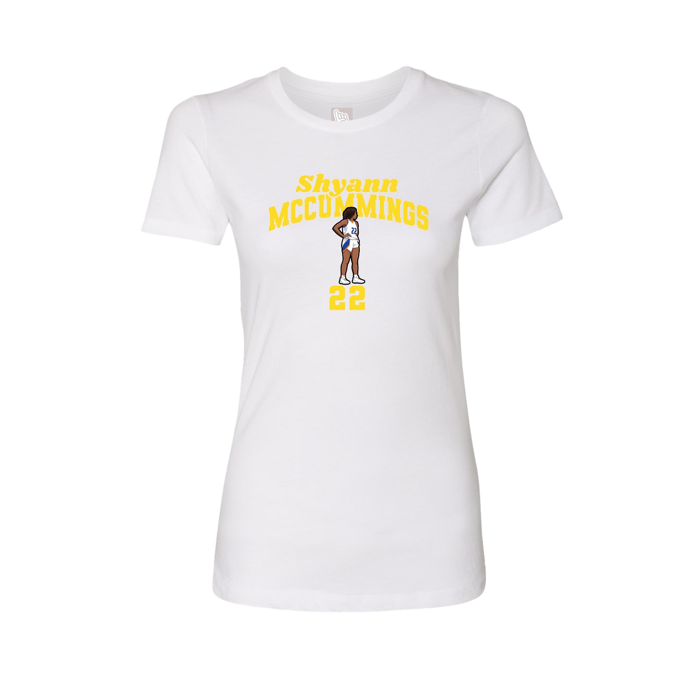 Fitted Women's Tee — Signature Arch in White