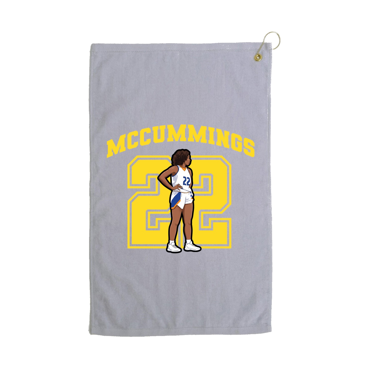 Golf Towel — Number in Grey