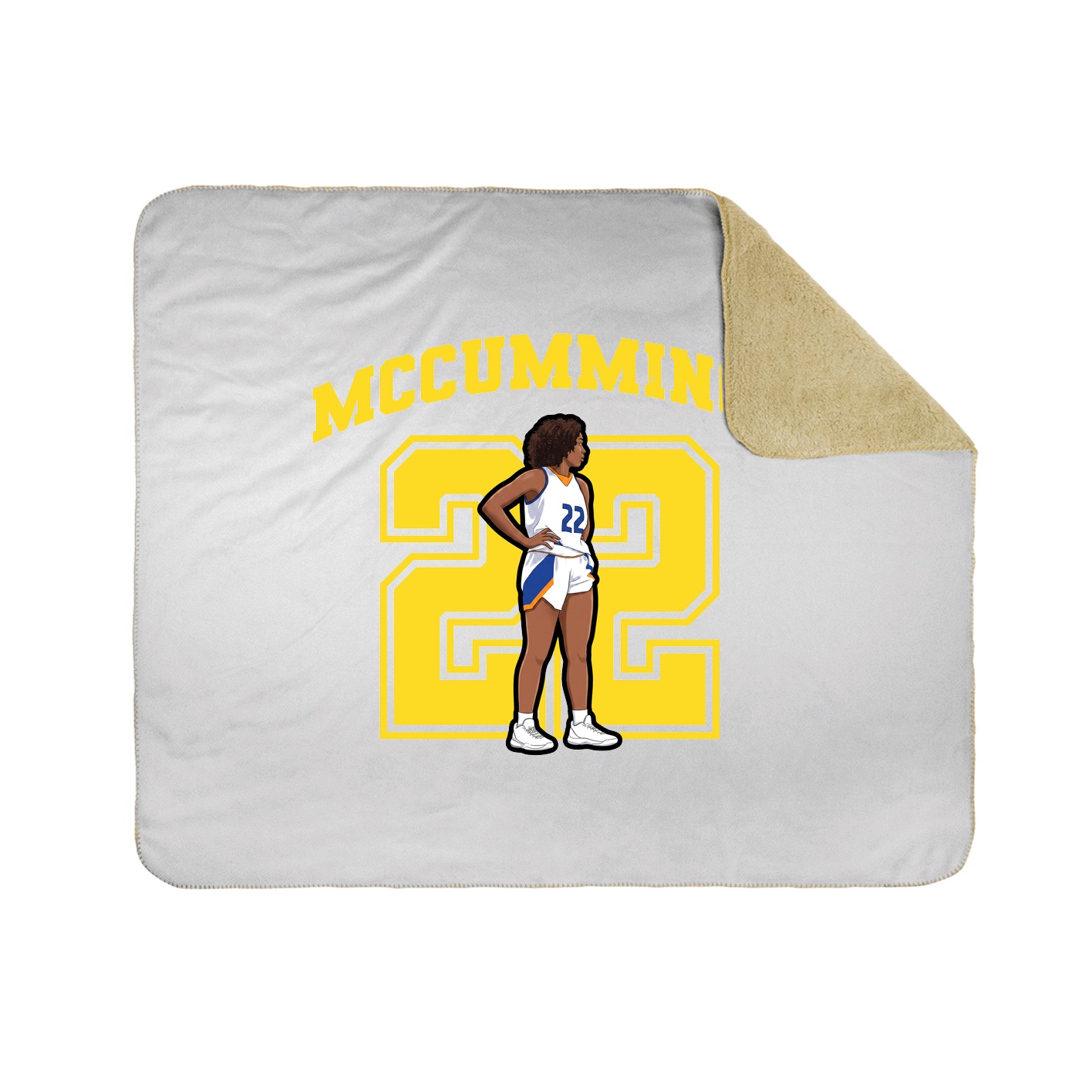 Throw Blanket — Number in White