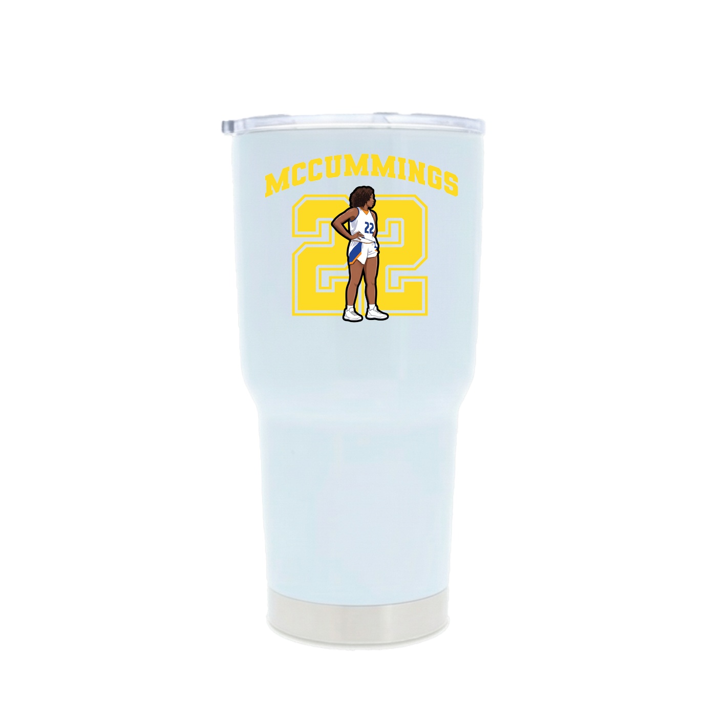 30oz Stainless Steel Tumbler — Number in White