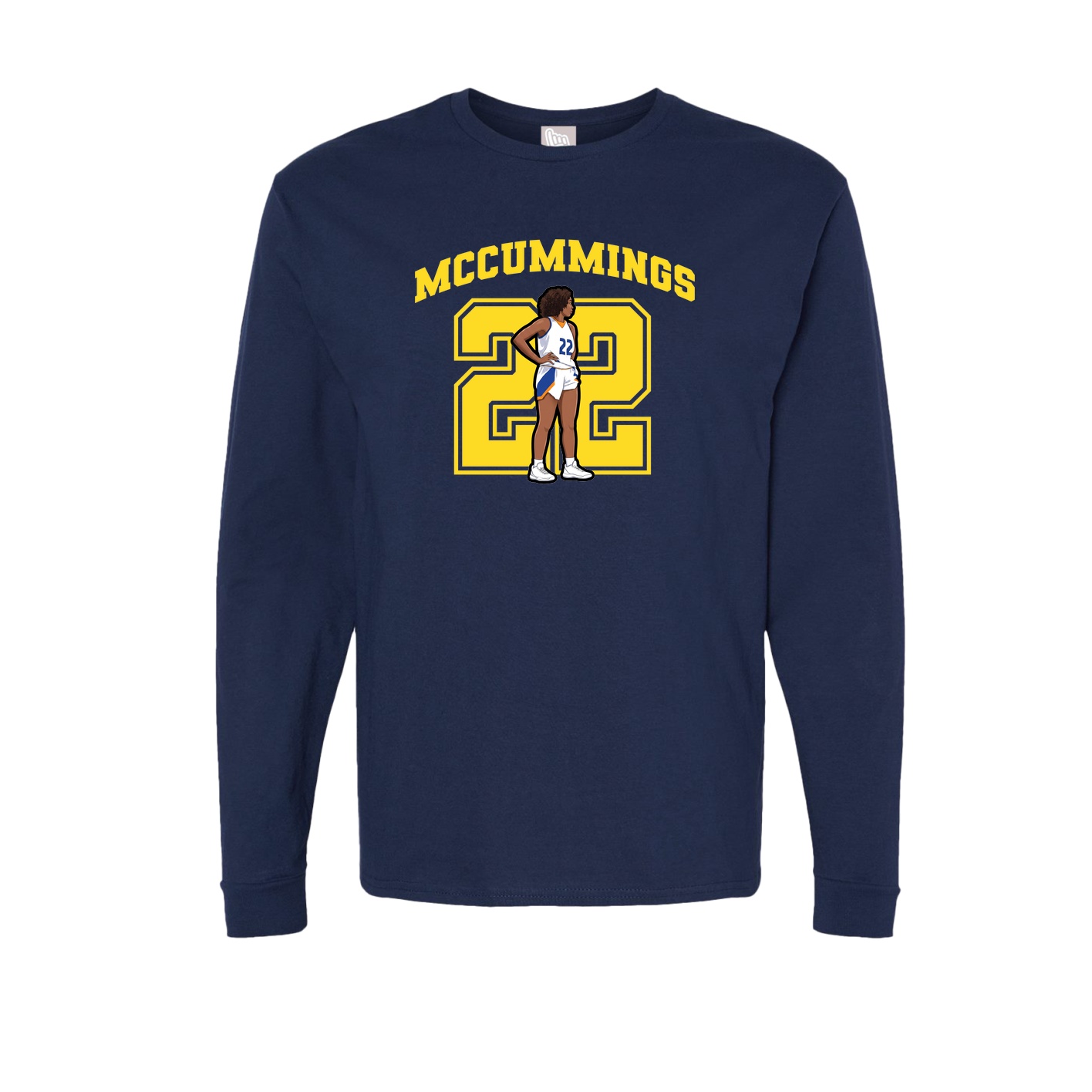 Long Sleeve Tee — Number in Navy
