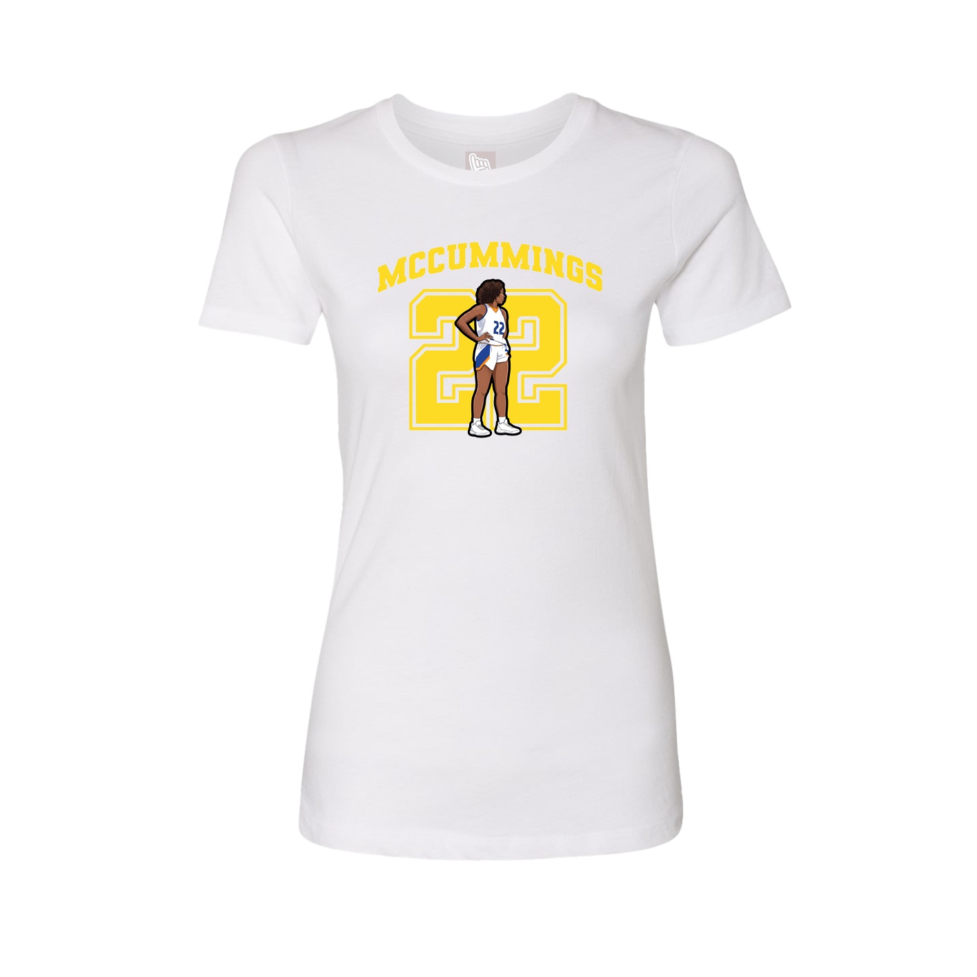 Fitted Women's Tee — Number in White