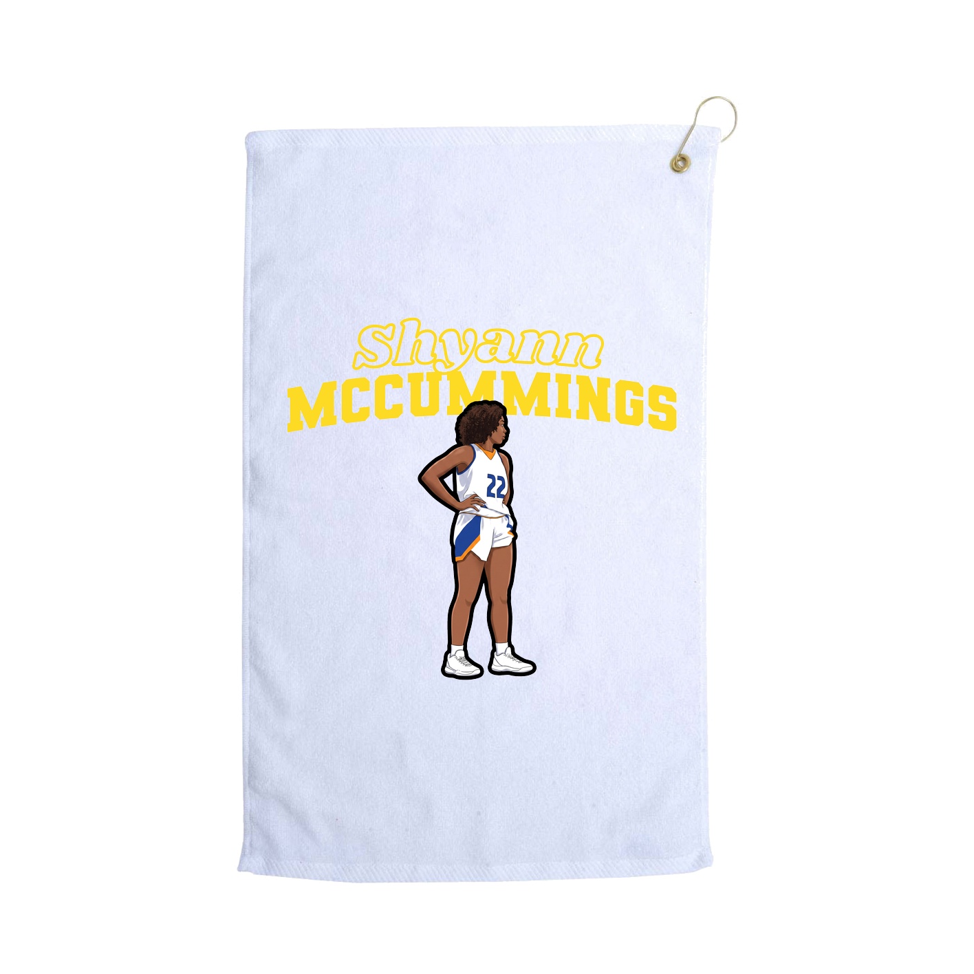 Golf Towel — Name Arch in White