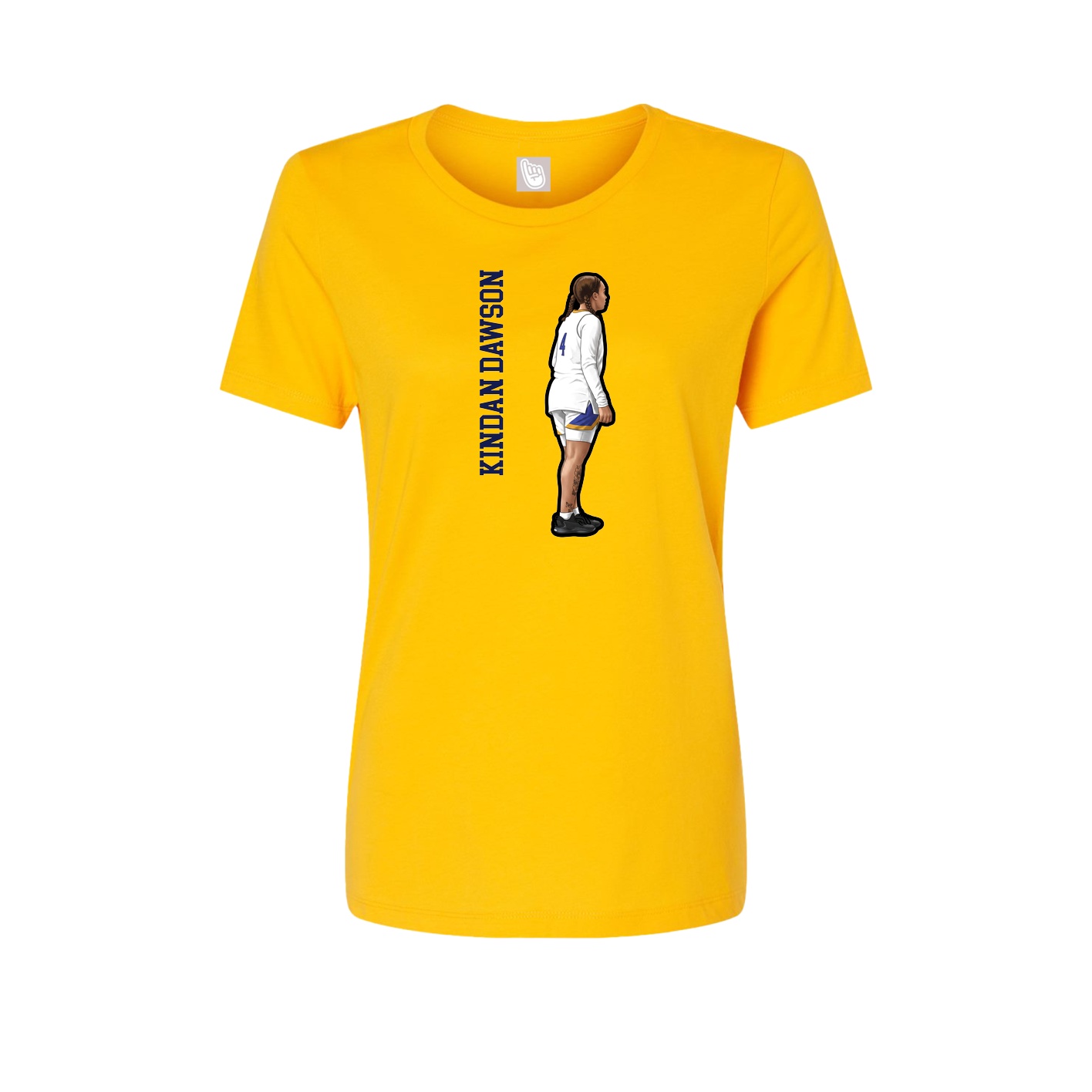 Fitted Women's Tee — Name Vertical in Gold