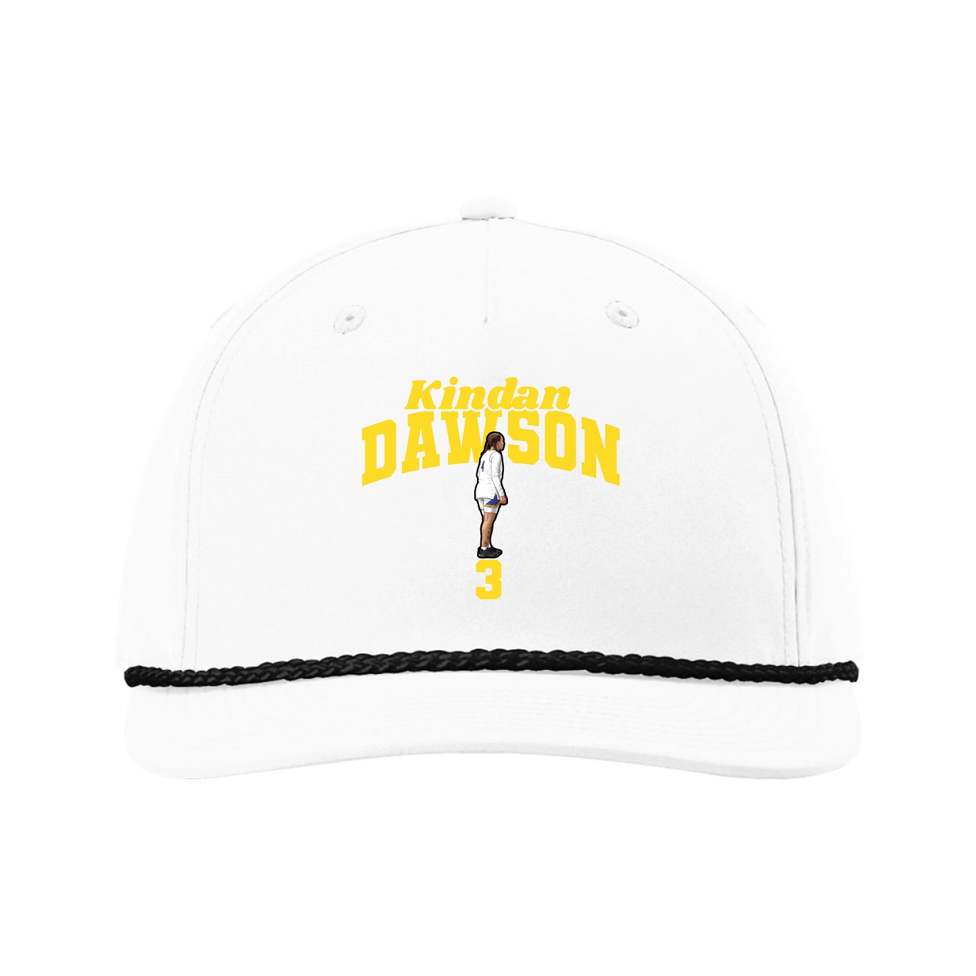 Five-Panel Classic Rope Cap — Signature Arch in White