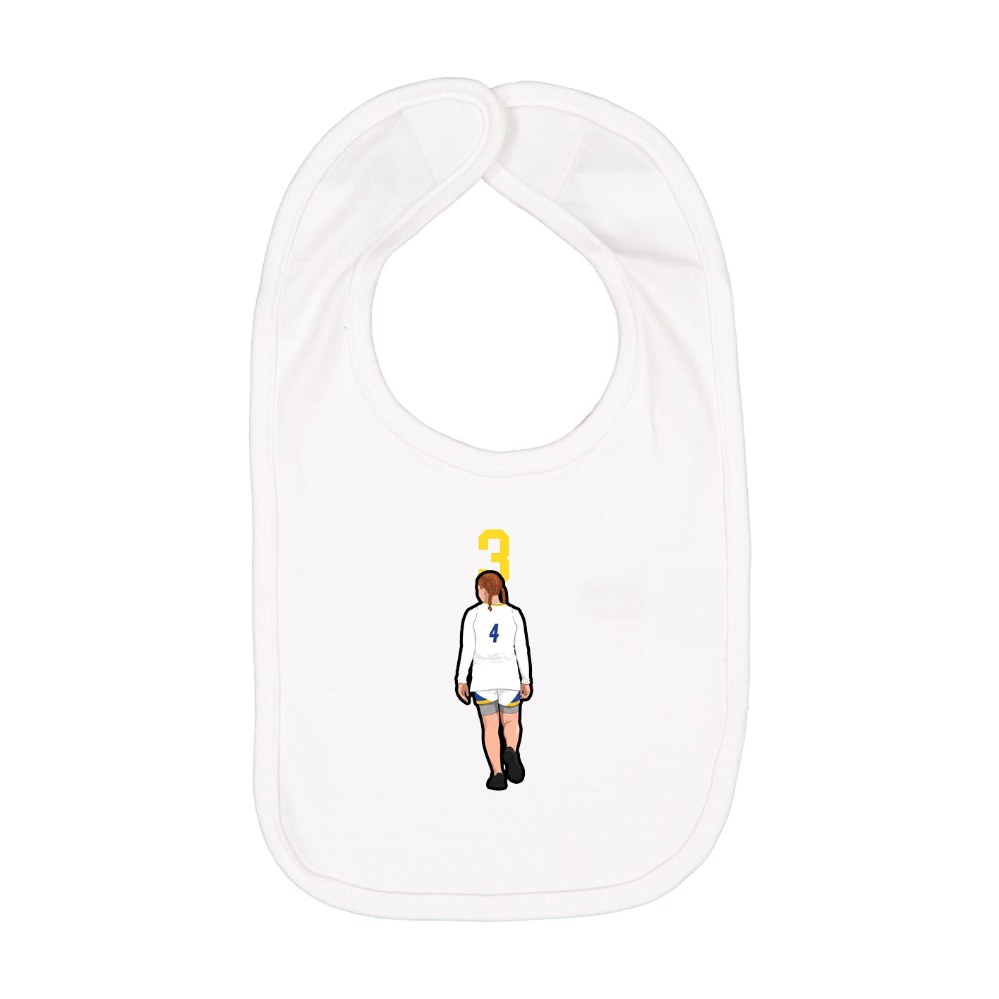 Infant Bib — Number Top in White