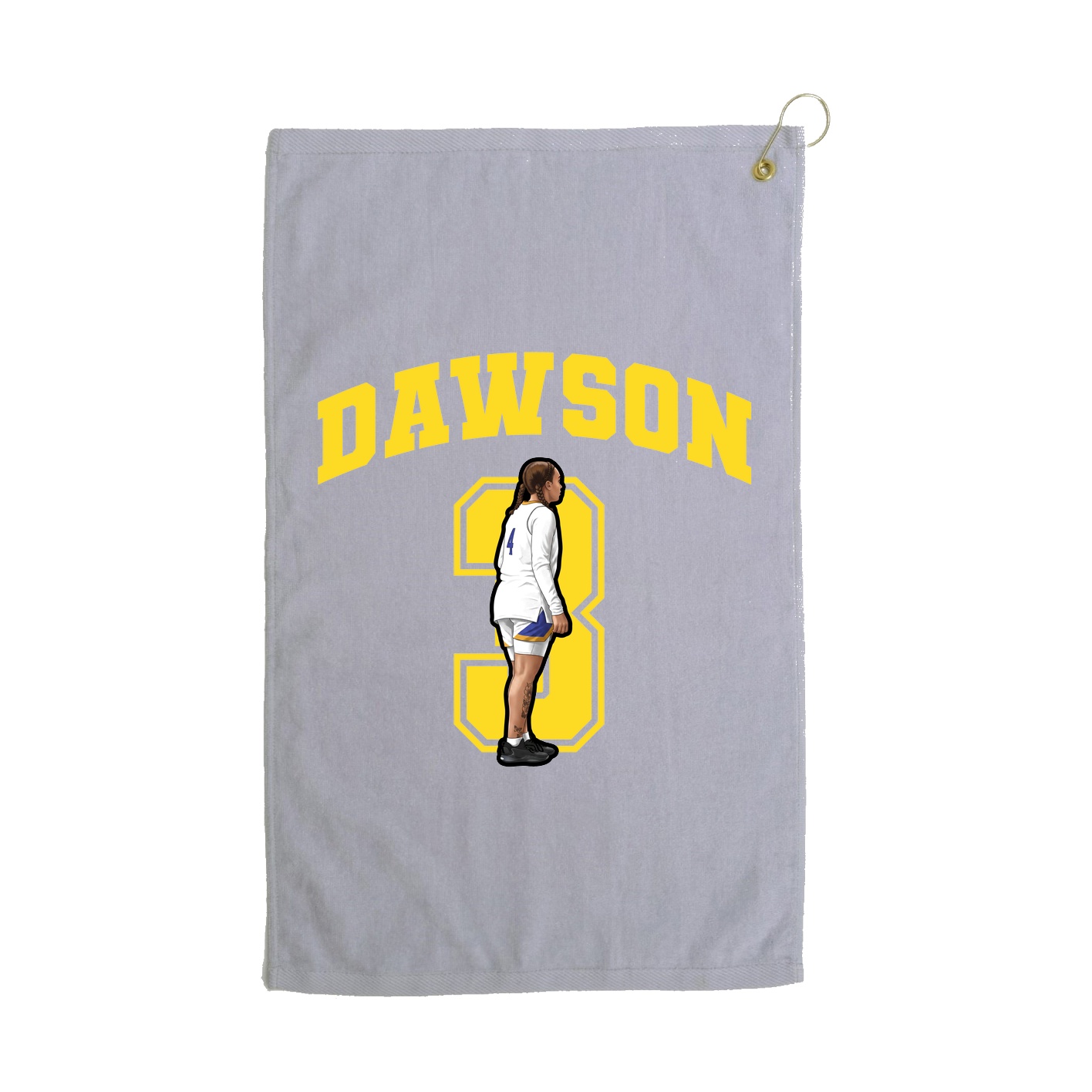 Golf Towel — Number in Grey
