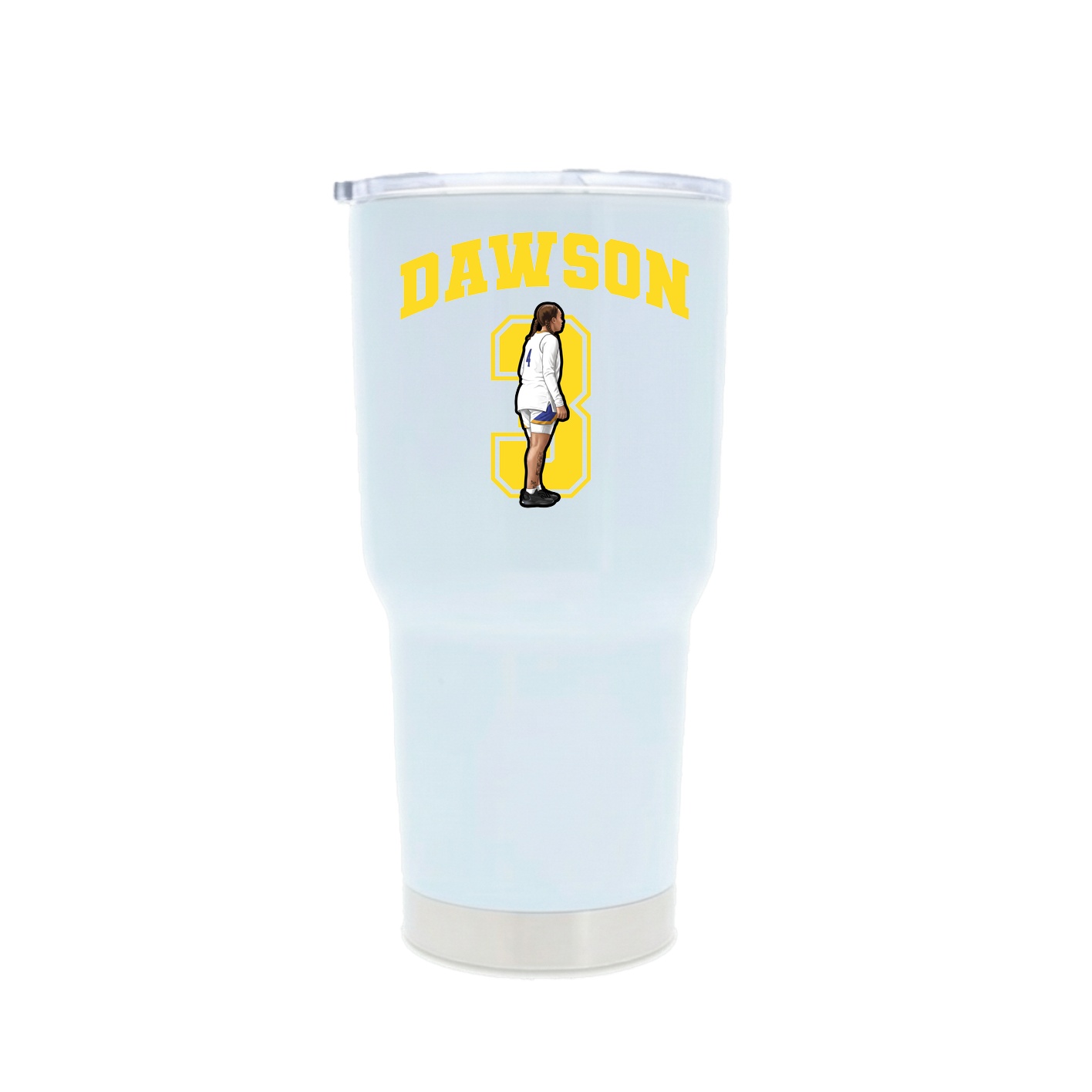30oz Stainless Steel Tumbler — Number in White