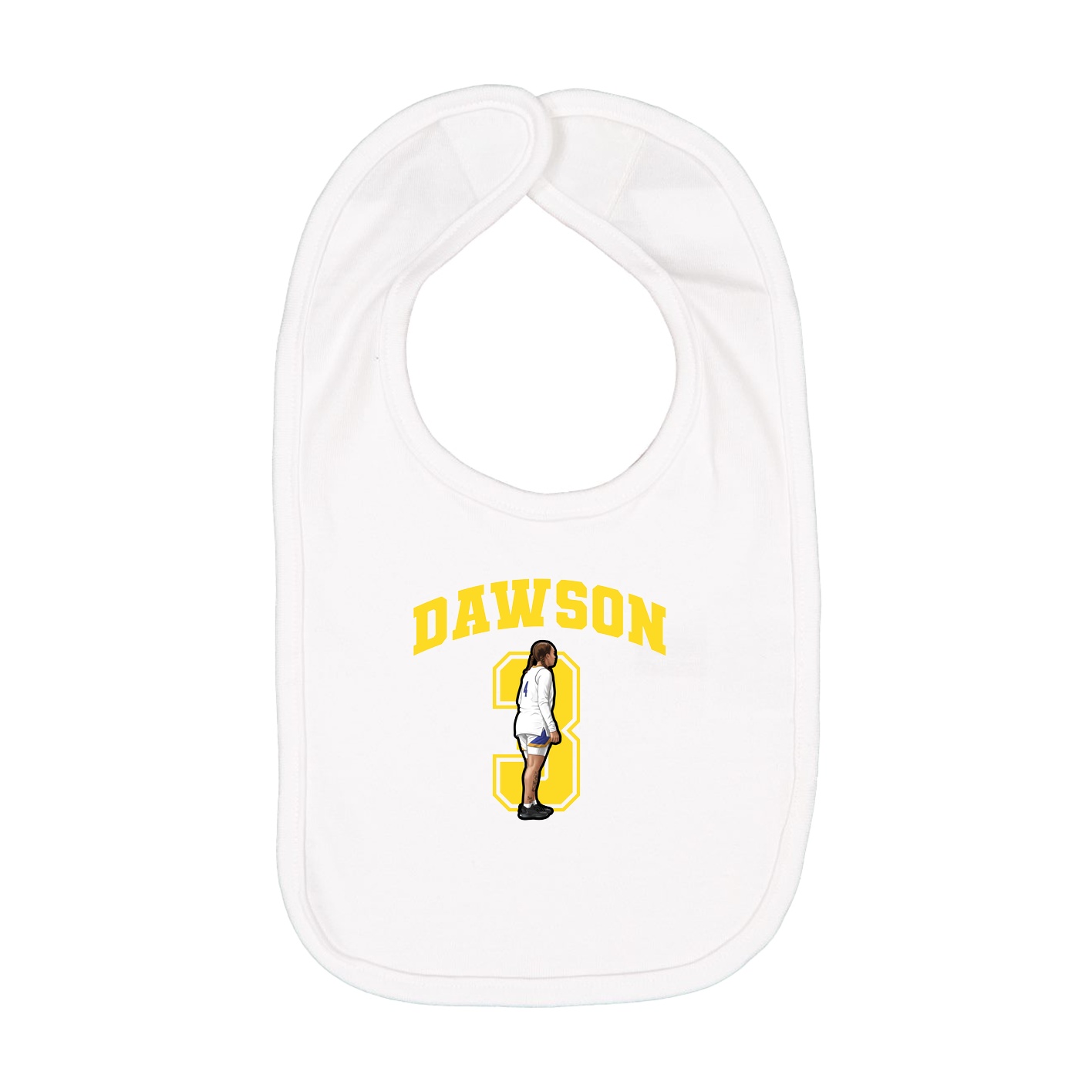 Infant Bib — Number in White
