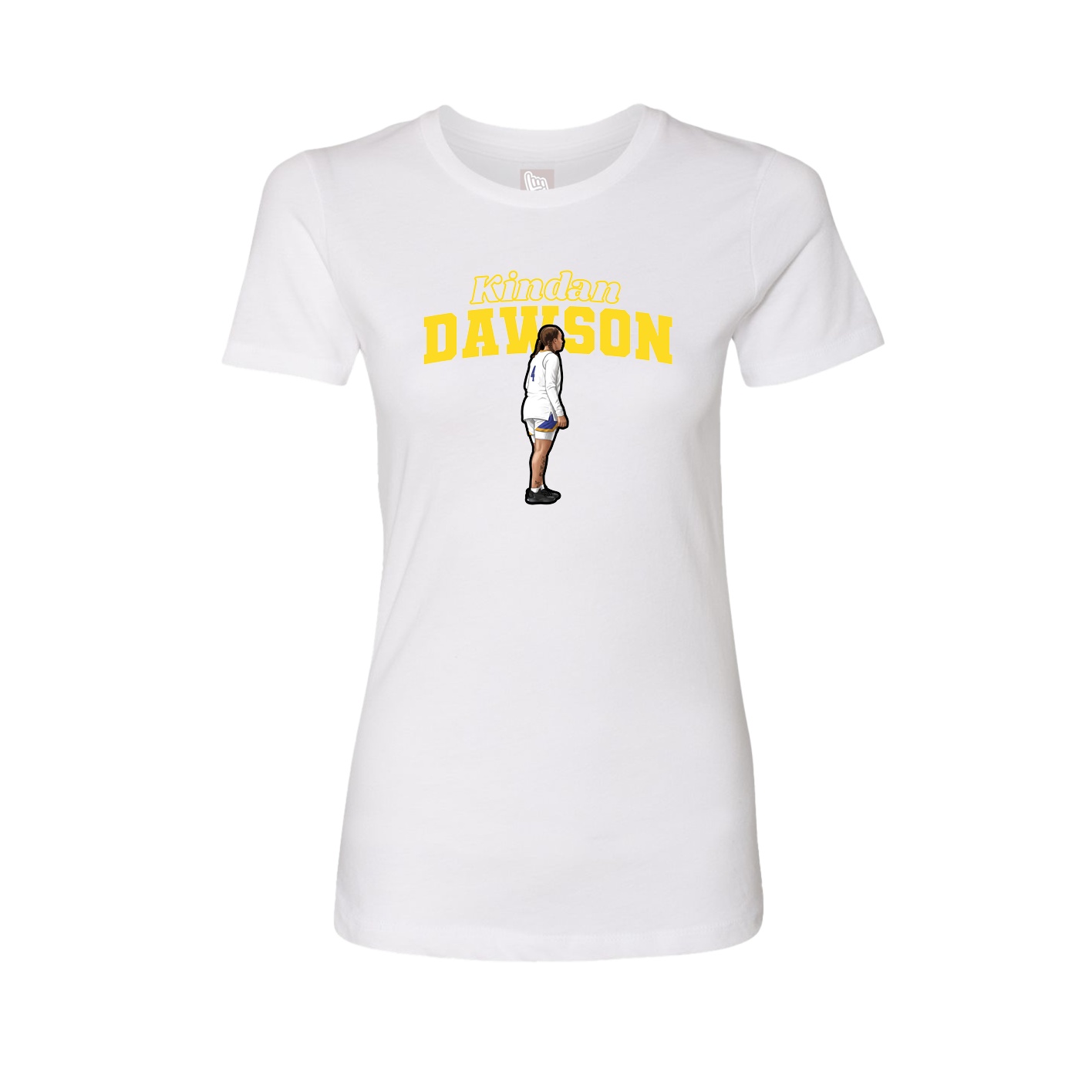 Fitted Women's Tee — Name Arch in White
