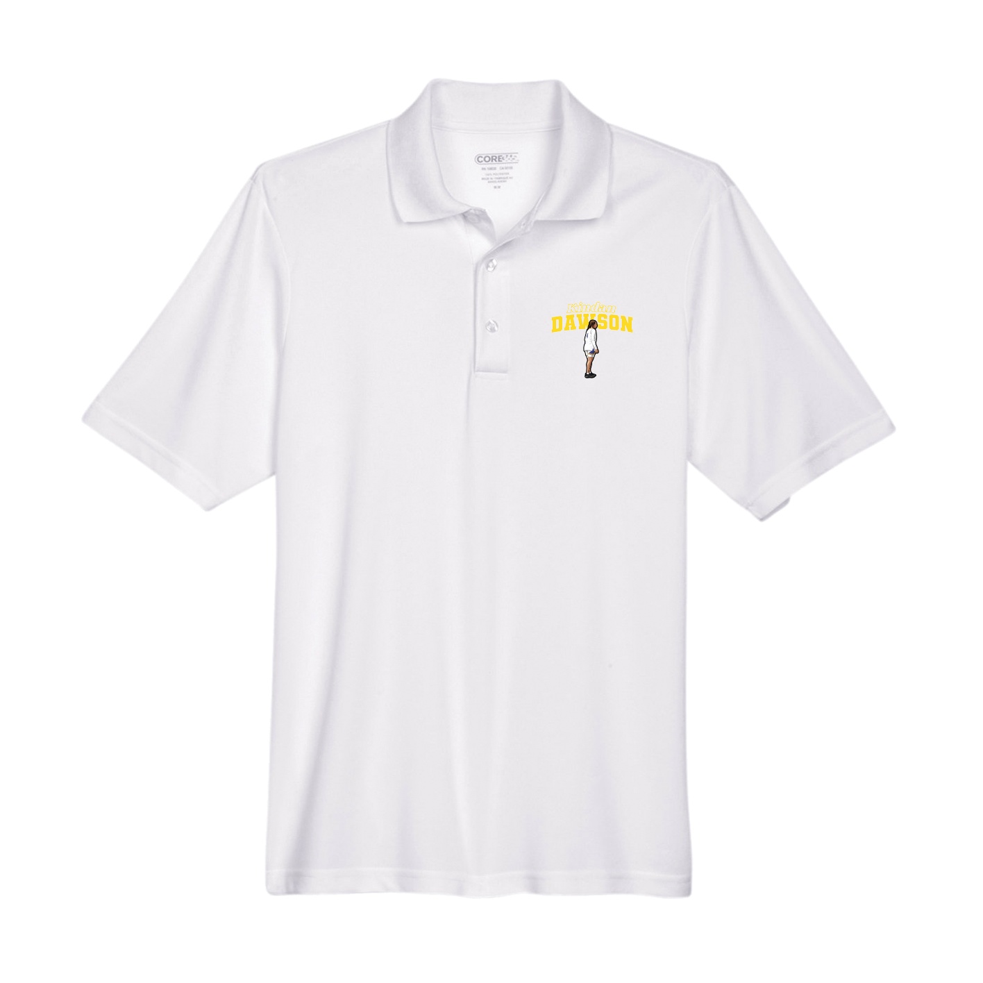 Performance Polo — Name Arch in White