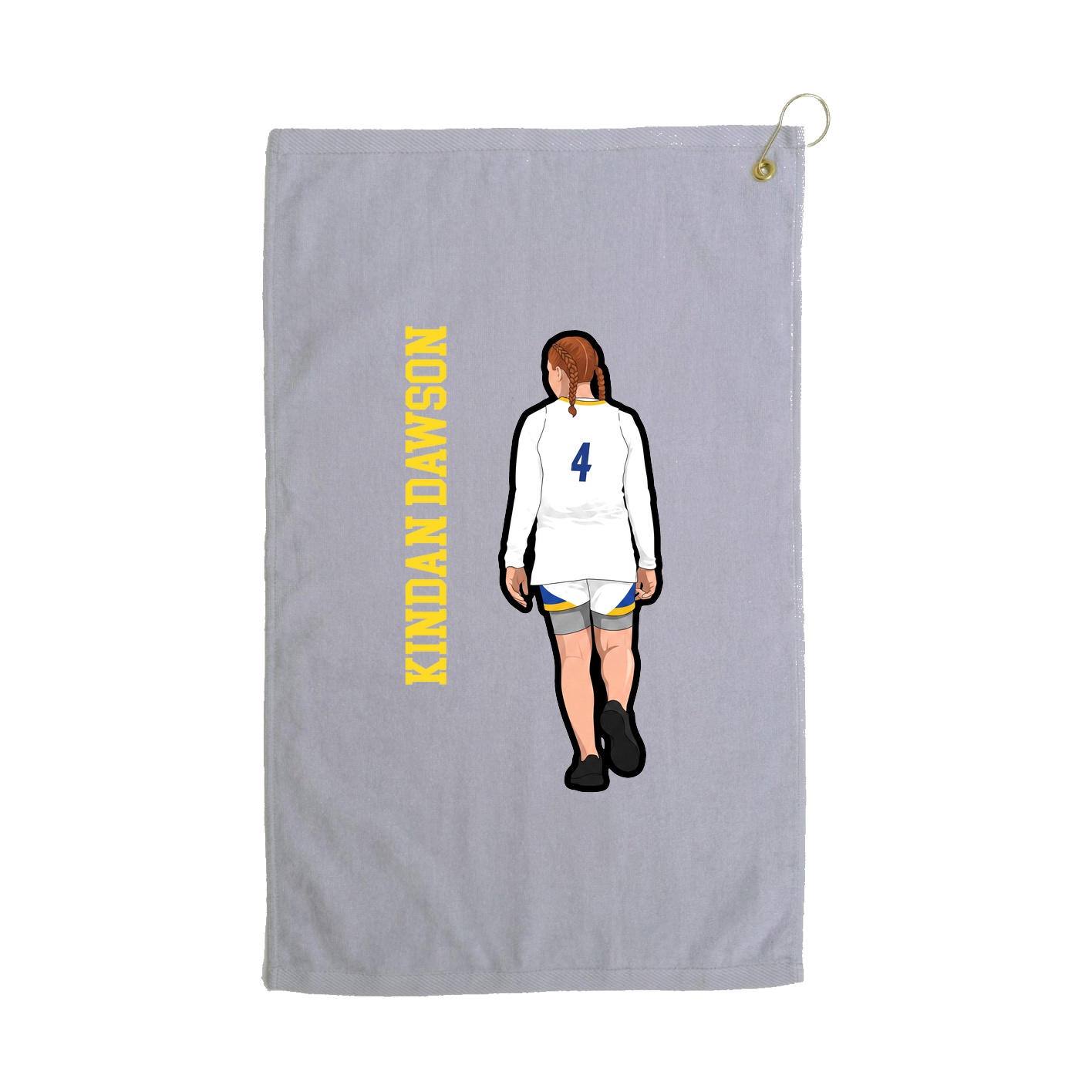 Golf Towel — Name Vertical in Grey