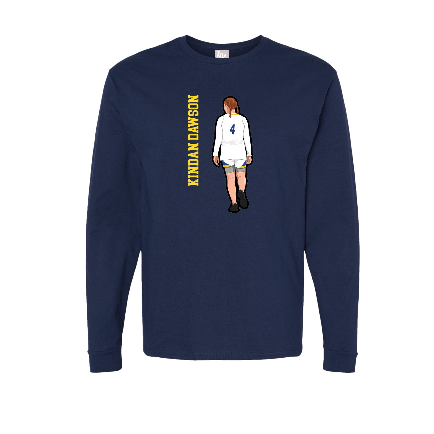 Long Sleeve Tee — Name Vertical in Navy