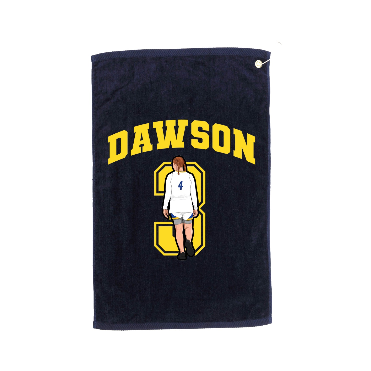 Golf Towel — Number in Navy