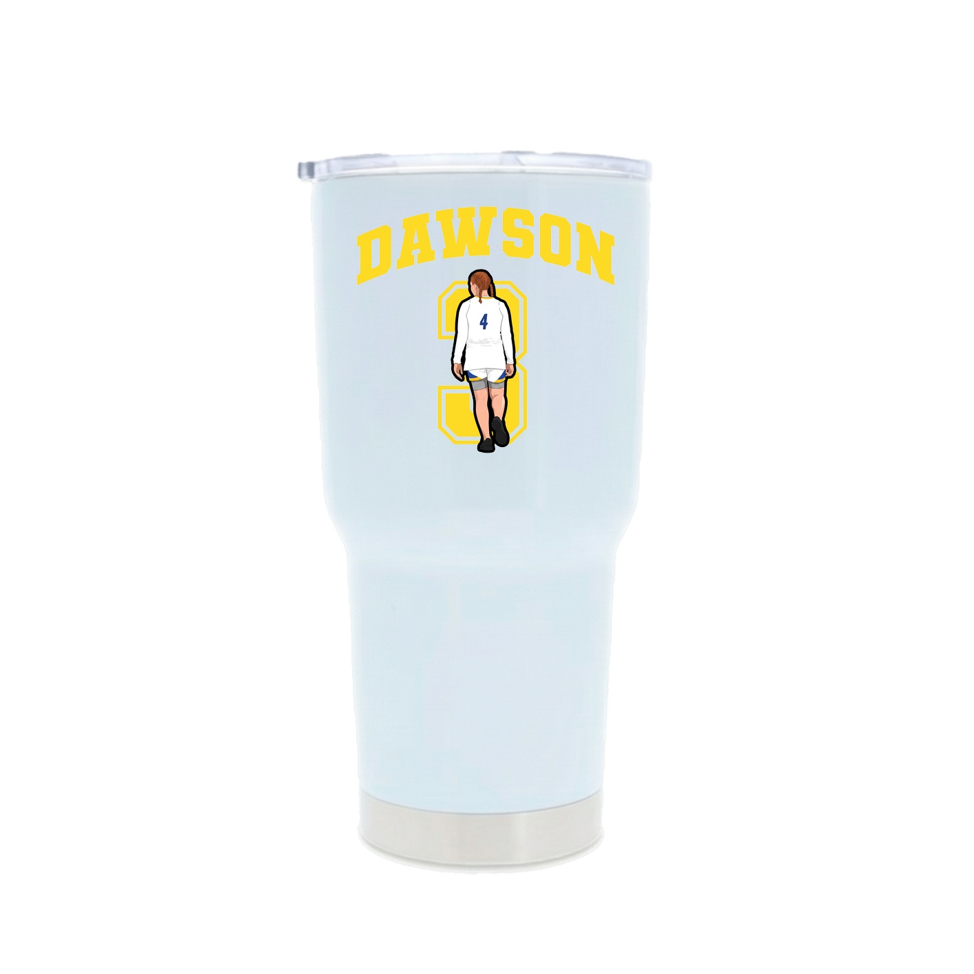 30oz Stainless Steel Tumbler — Number in White